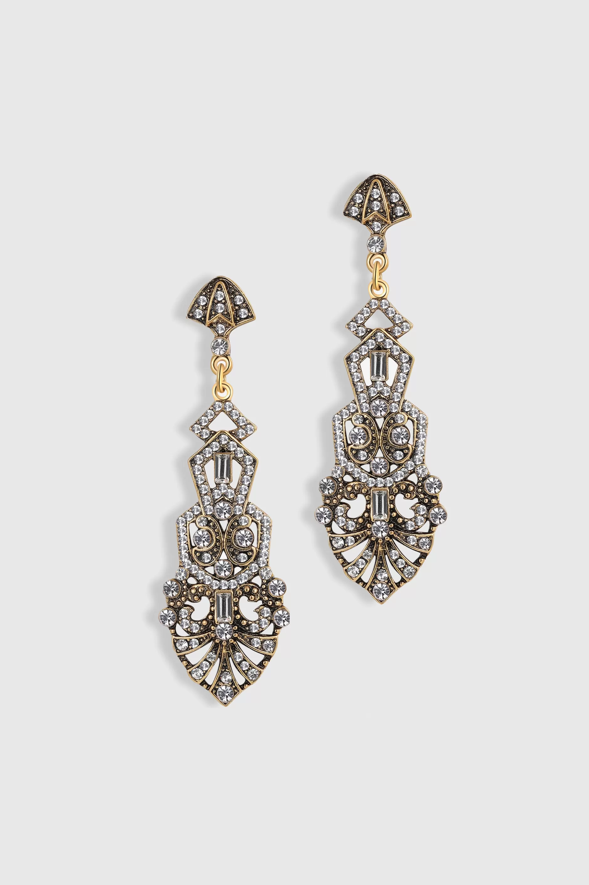 Antique Vintage Crystal Studded Earrings-BABEYOND Best Sale