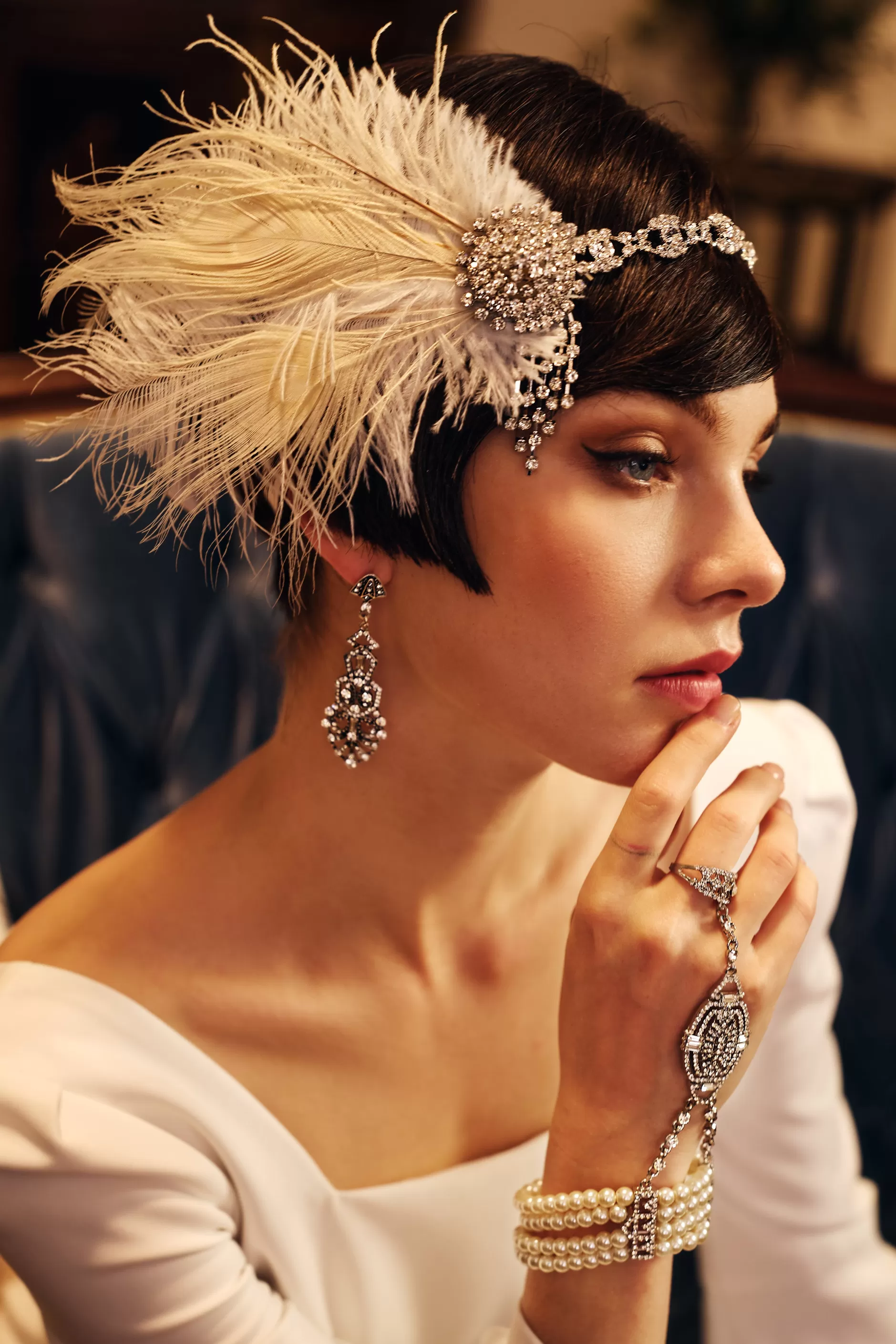 Antique Vintage Crystal Studded Earrings-BABEYOND Best Sale
