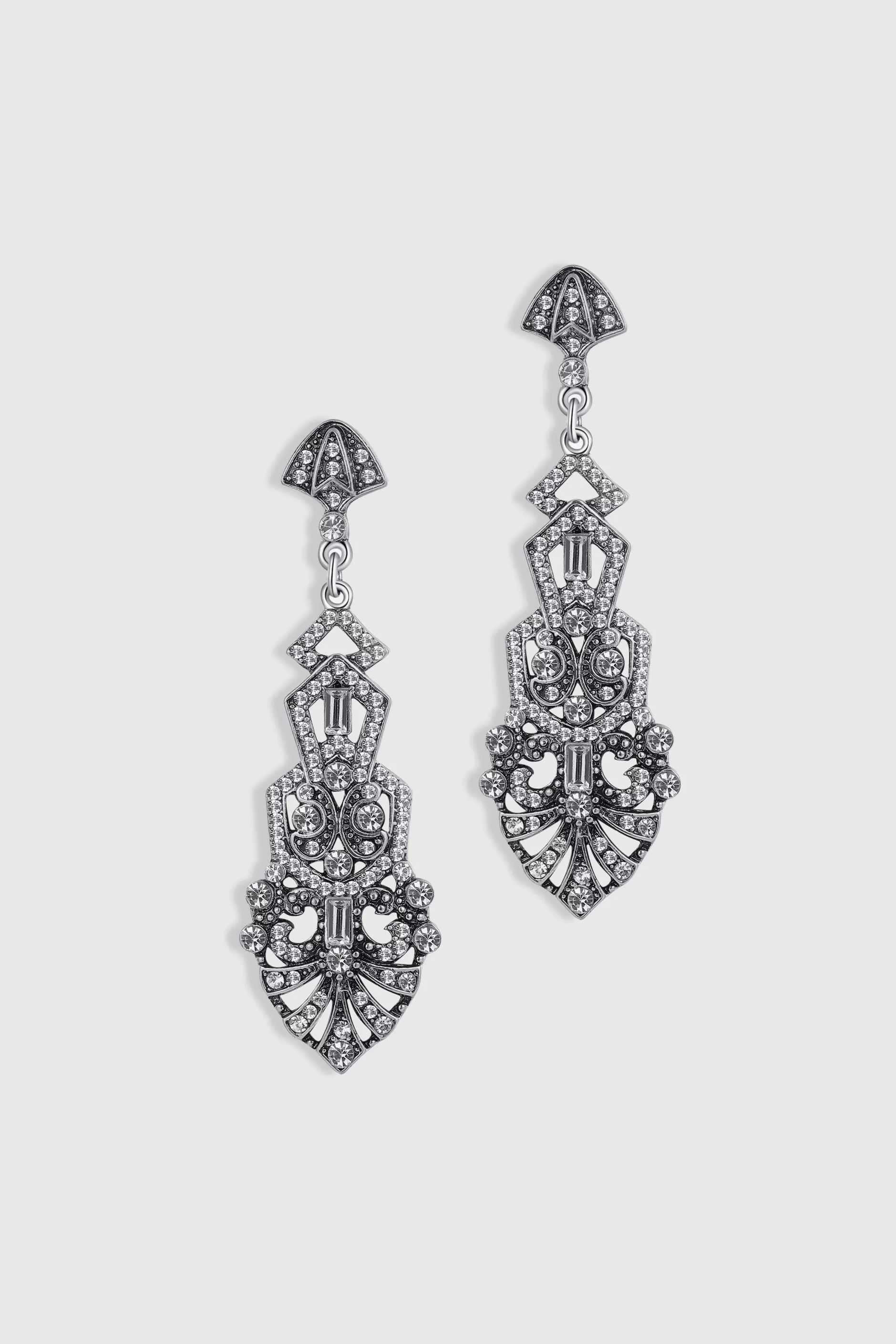 Antique Vintage Crystal Studded Earrings-BABEYOND Best Sale