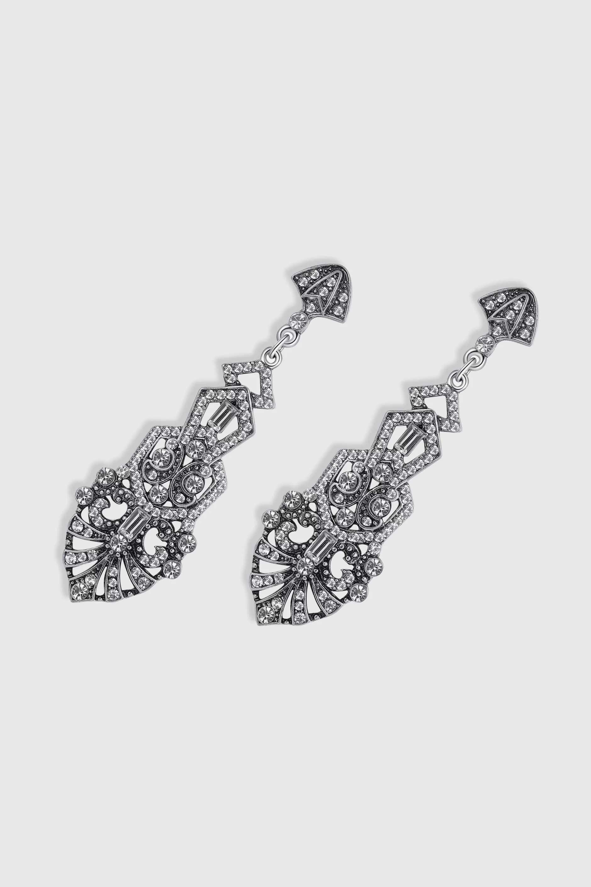 Antique Vintage Crystal Studded Earrings-BABEYOND Best Sale