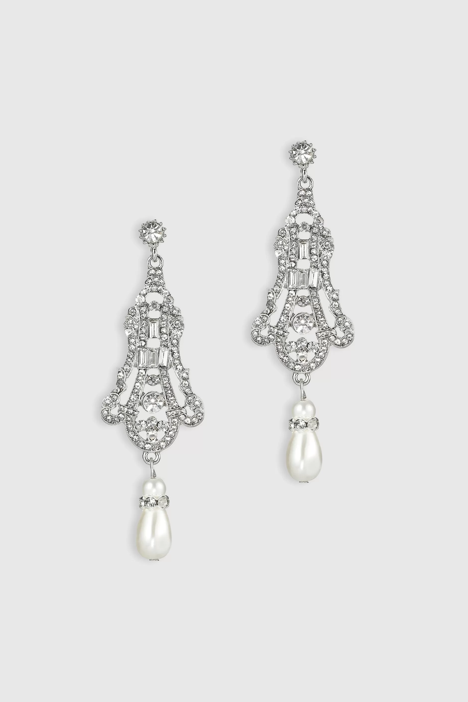 Art Deco Vintage Crystal Earrings-BABEYOND Online