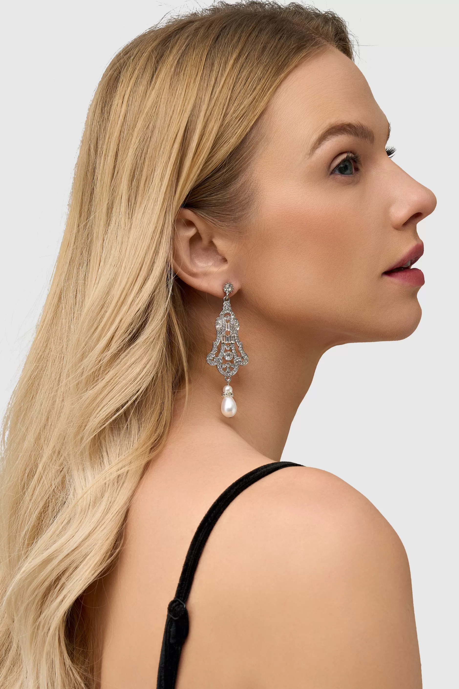 Art Deco Vintage Crystal Earrings-BABEYOND Online
