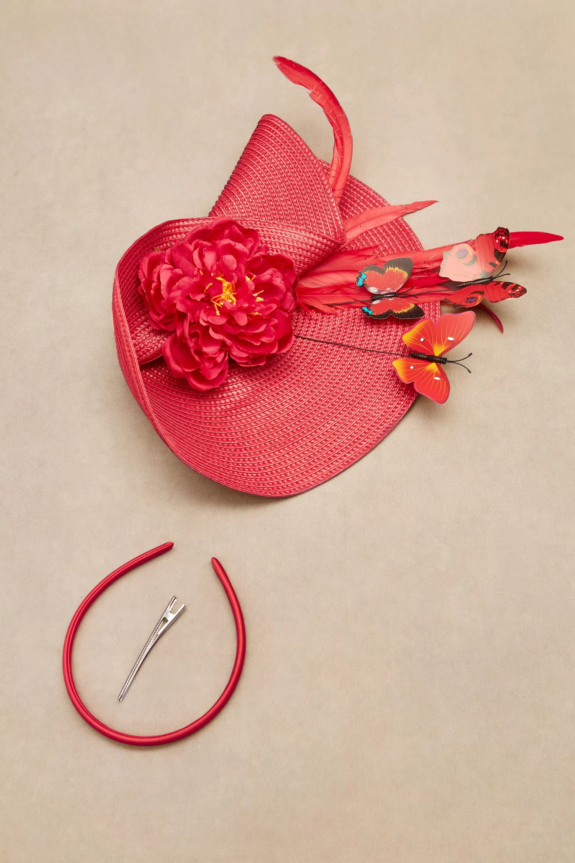 Classic Vintage Wide Brim Fascinator-BABEYOND New