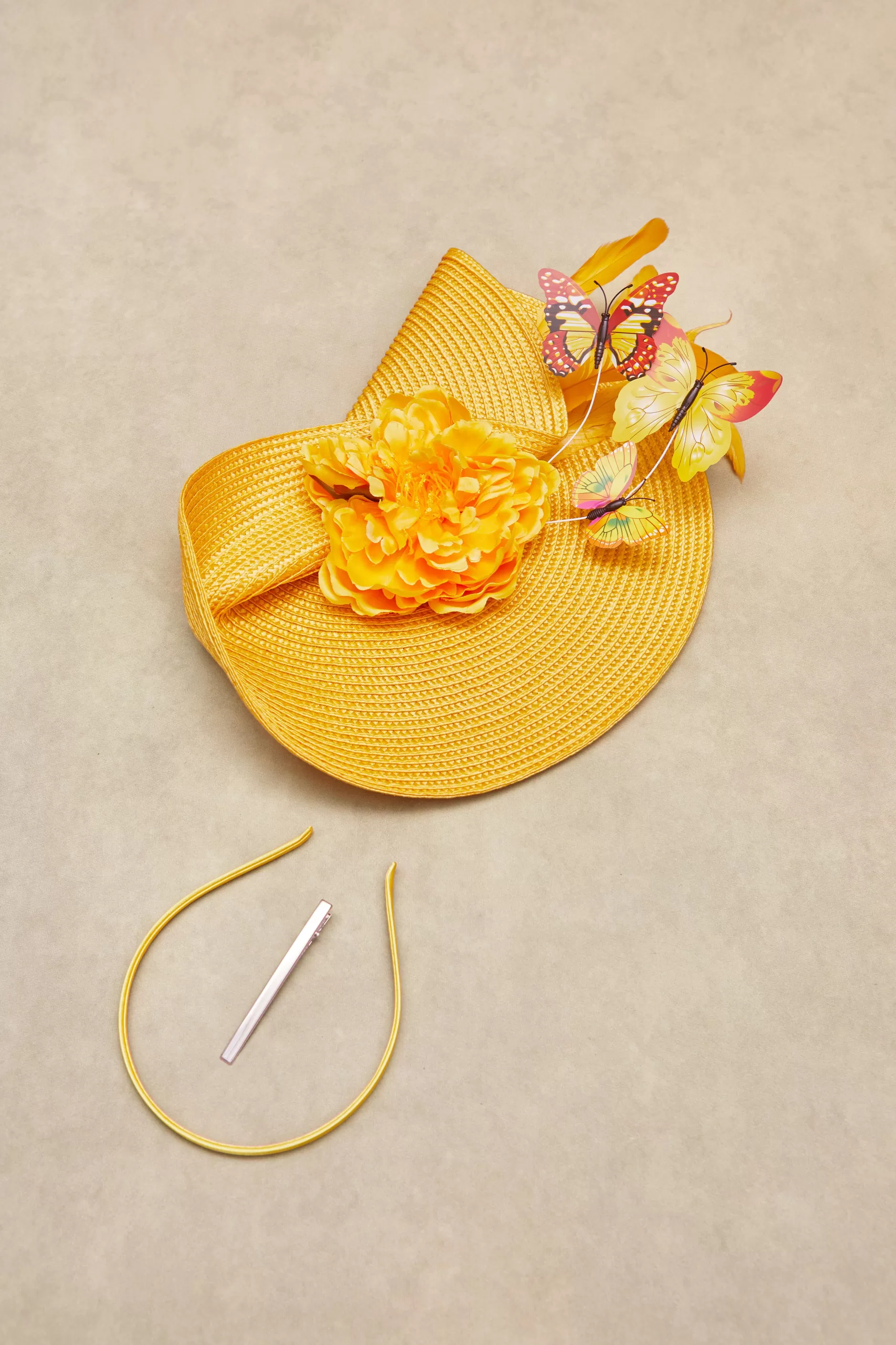 Classic Vintage Wide Brim Fascinator-BABEYOND New
