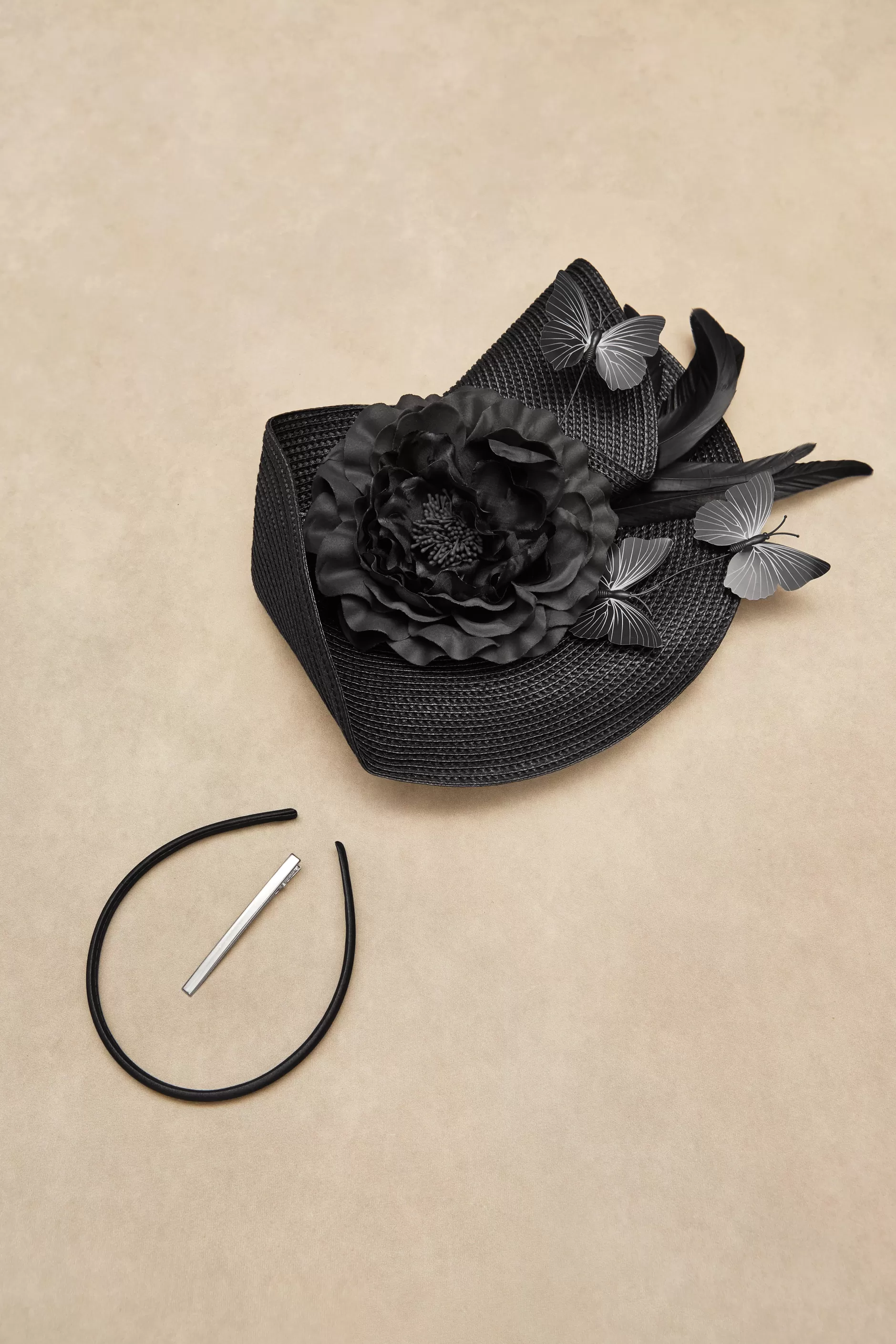 Classic Vintage Wide Brim Fascinator-BABEYOND New