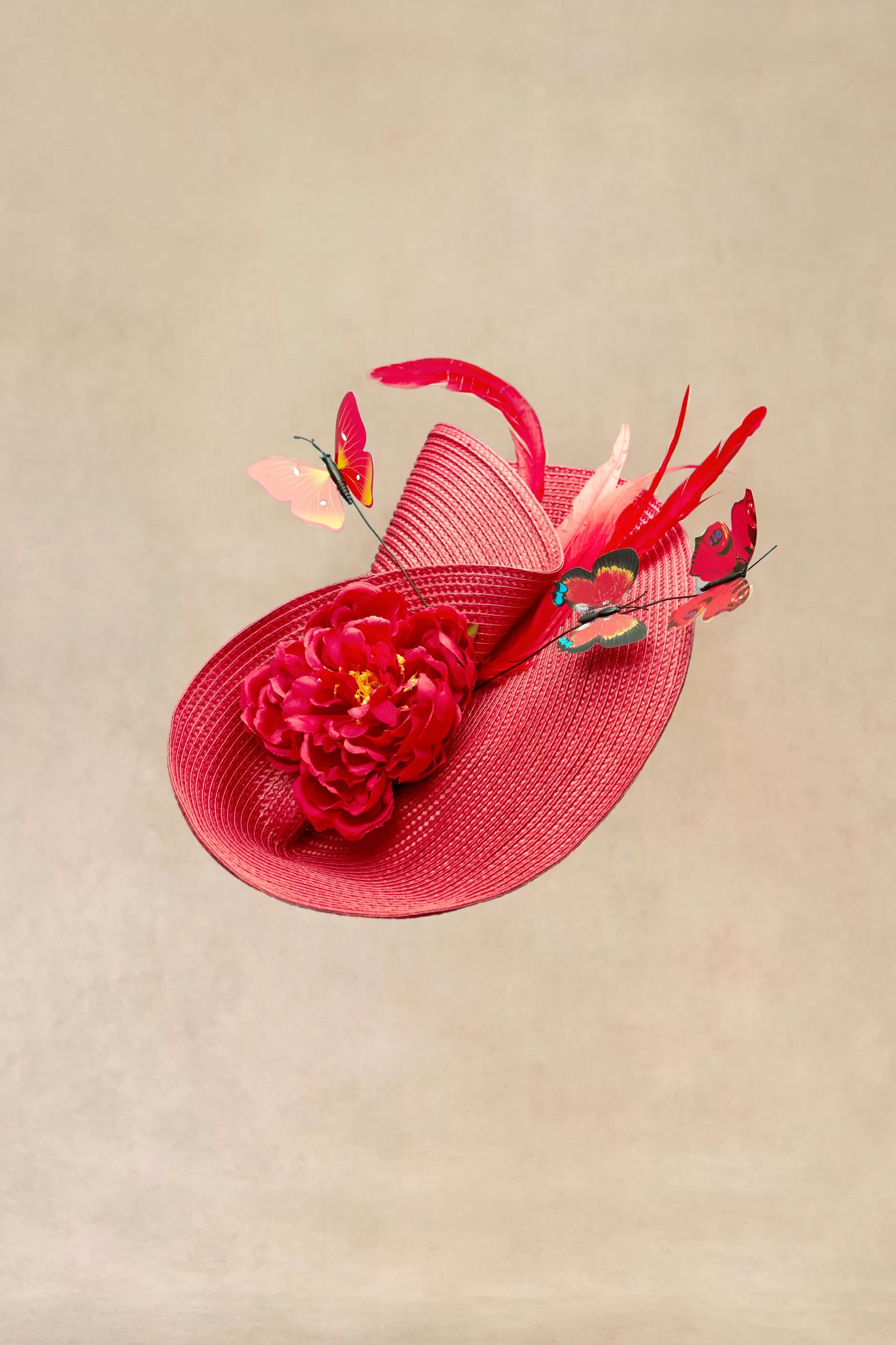 Classic Vintage Wide Brim Fascinator-BABEYOND New
