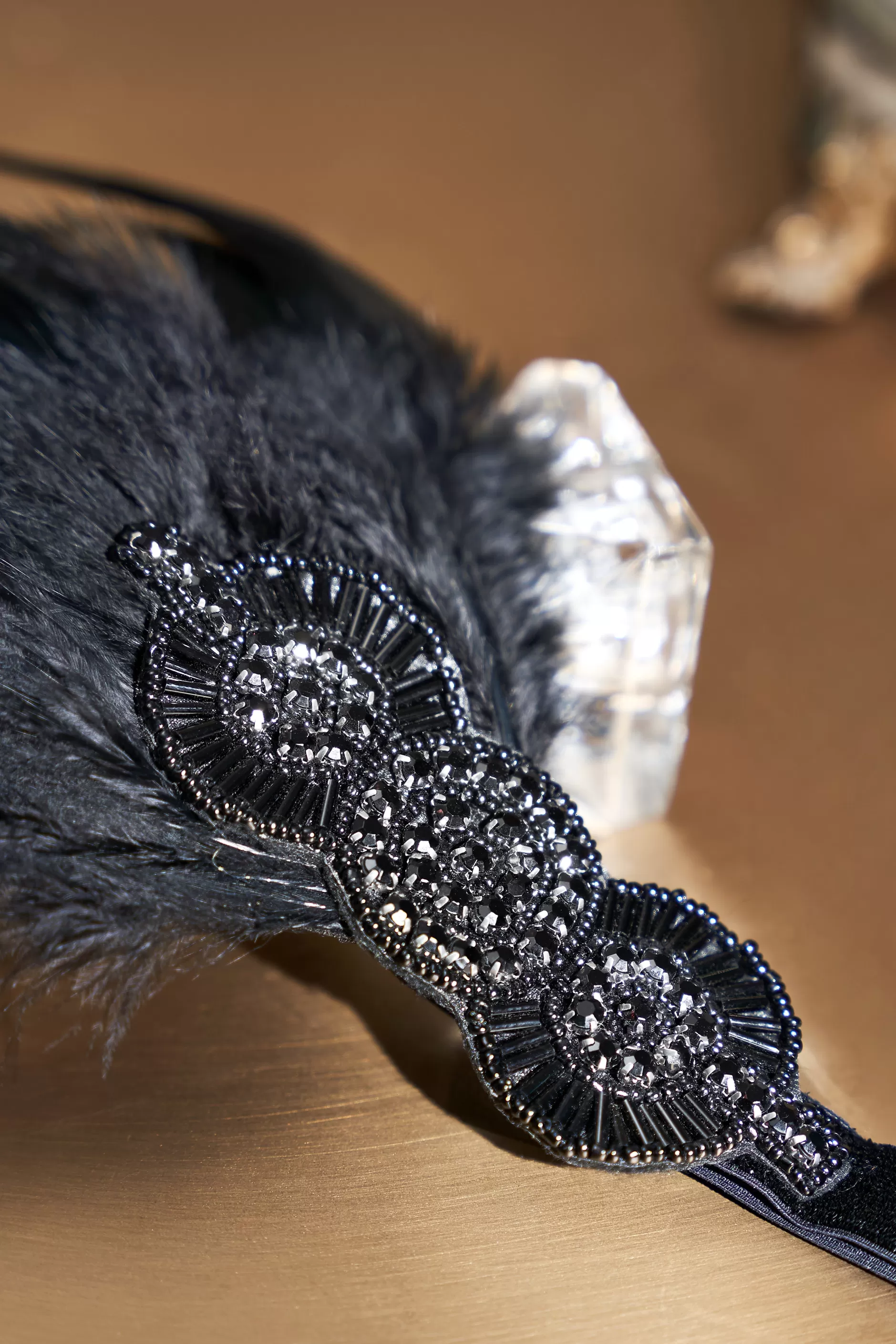 Crystal Studded Feather Headband-BABEYOND Best Sale