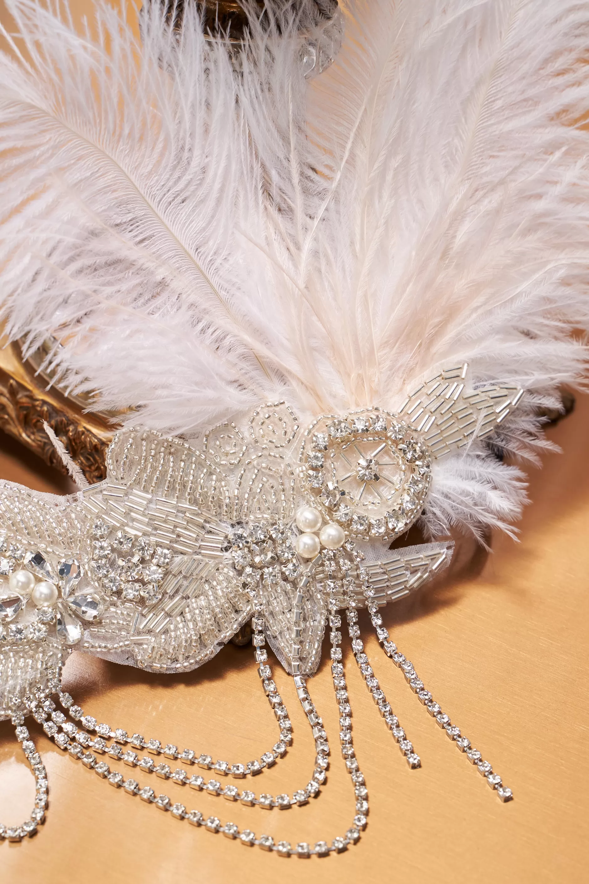 Crystal Studded Tinted Feather Headband-BABEYOND Sale