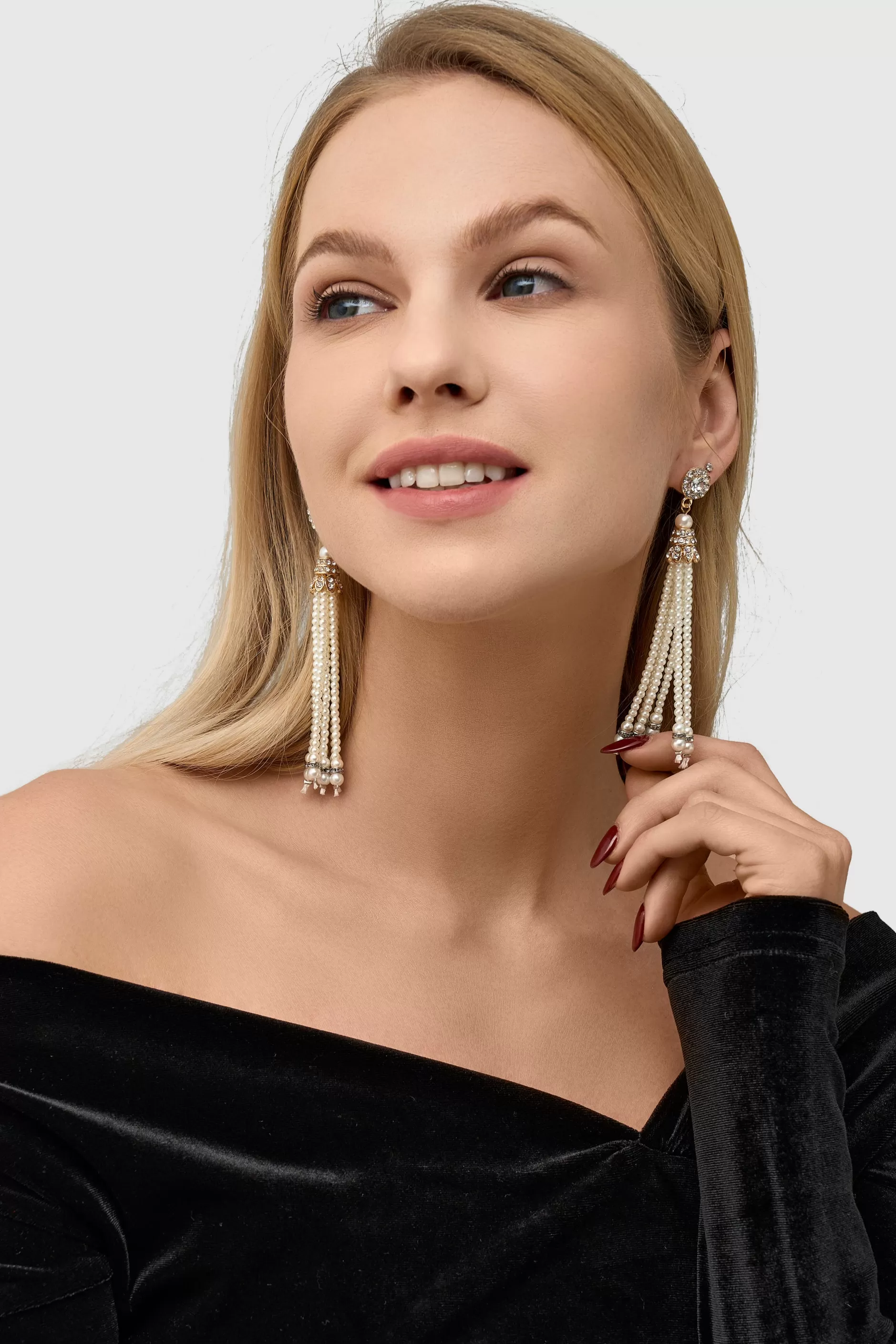 Delicate Vintage Tassel Pearl Earrings-BABEYOND Shop