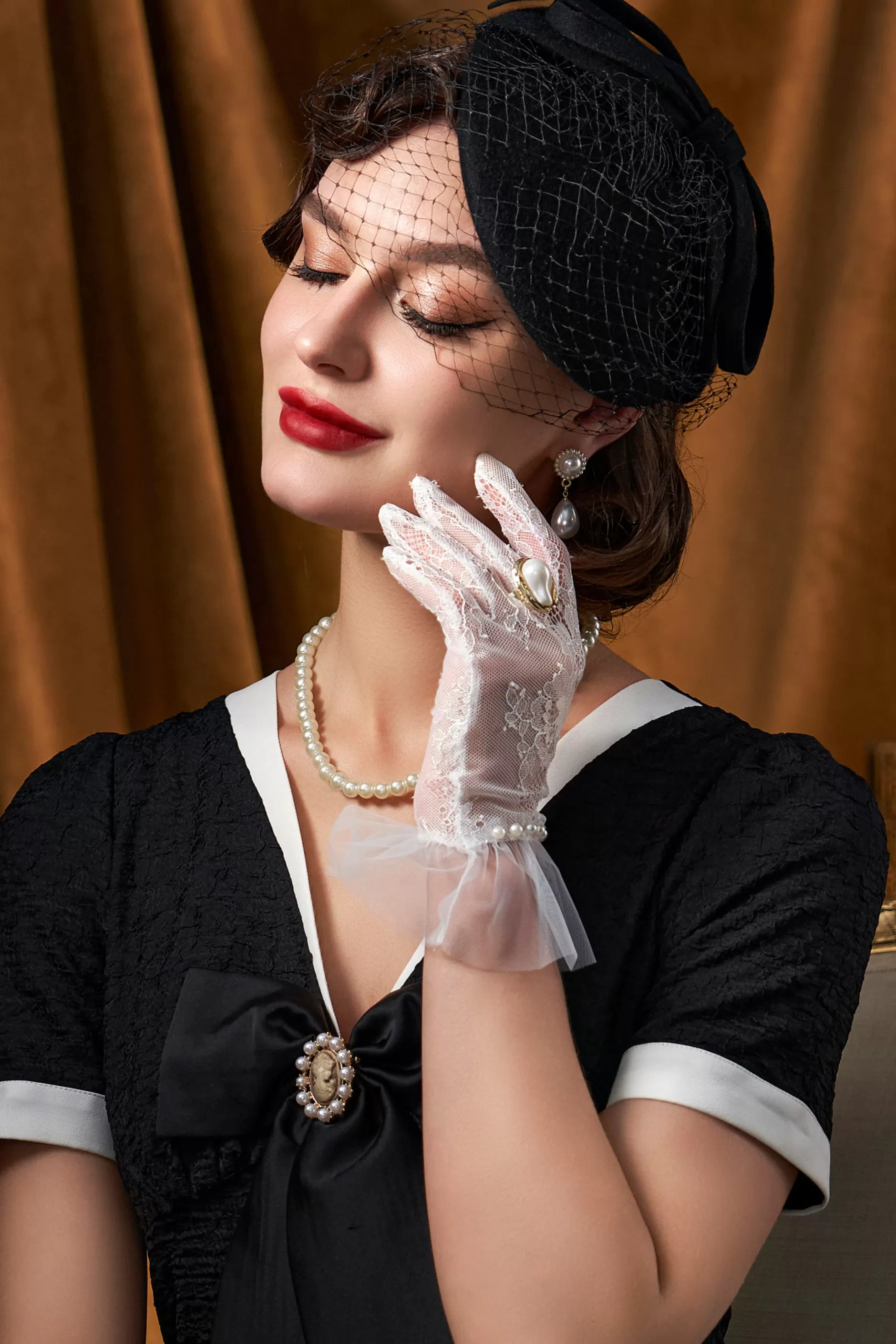 Elegant Bow Knot Pillbox Veil Fascinator-BABEYOND Cheap