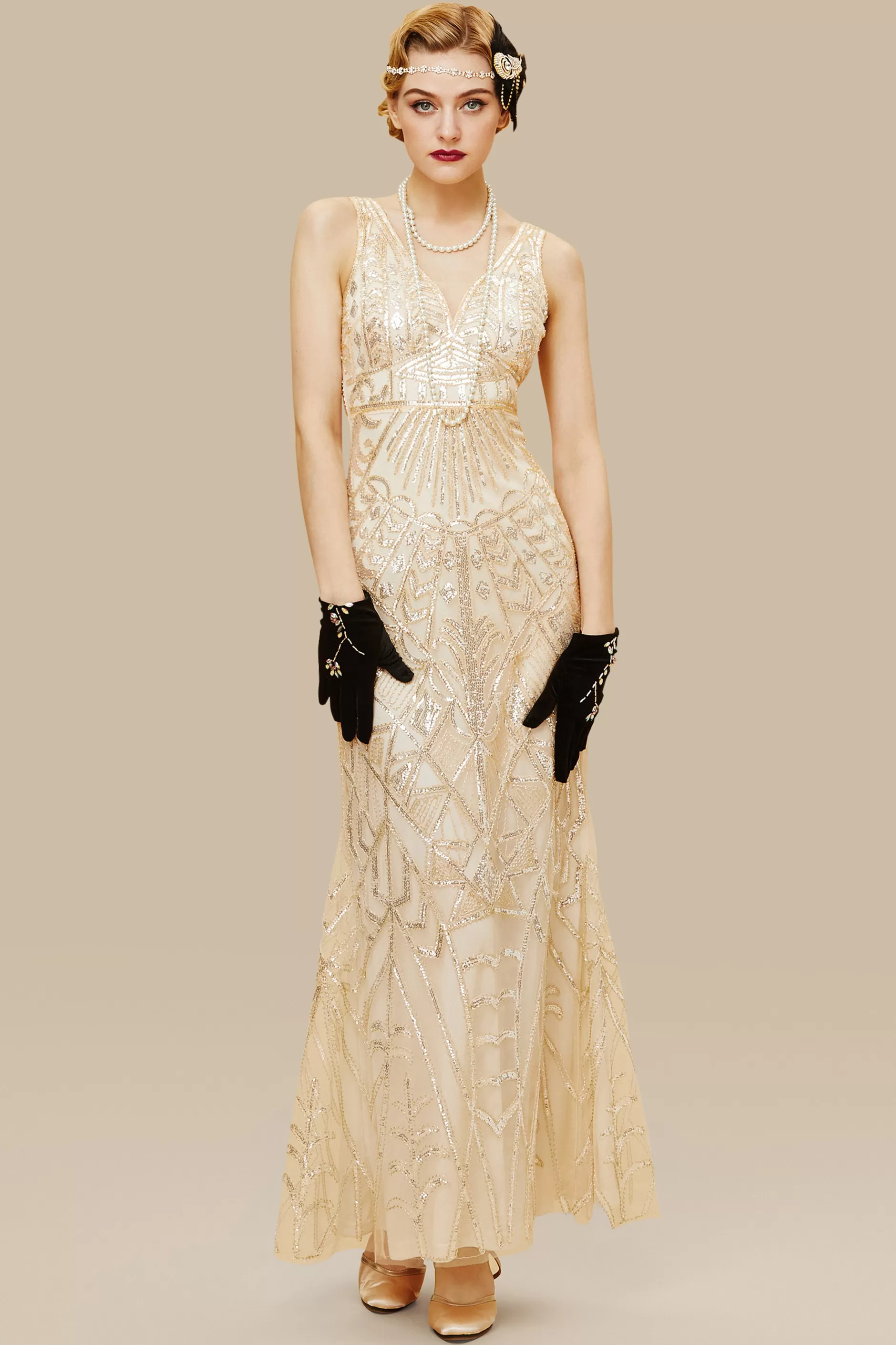 Sheer Scoop Neck Sequin Cocktail Dress-BABEYOND Hot