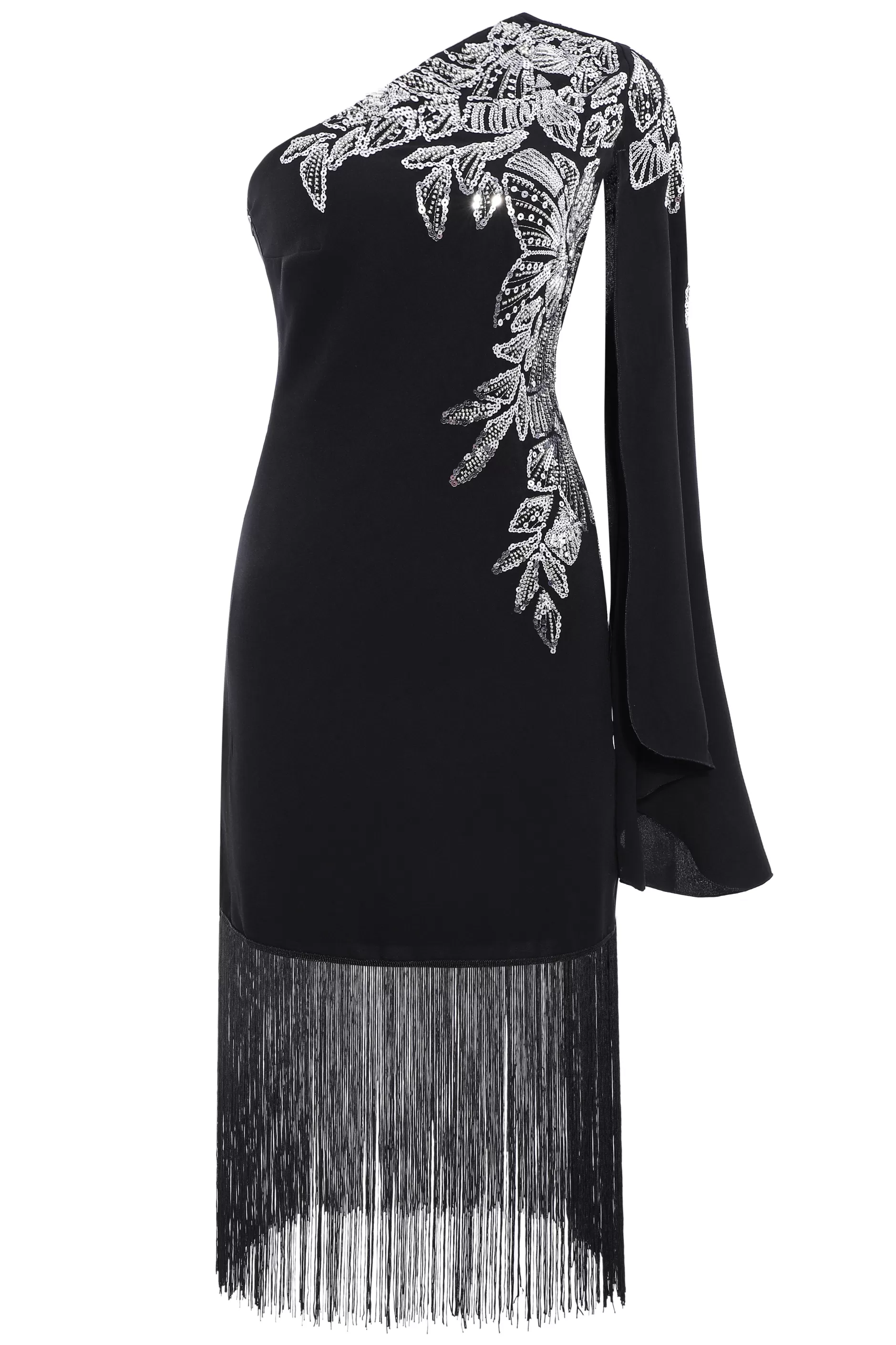 The Story Of An Awakening Fringe Crepe Evening Gown-BABEYOND Cheap