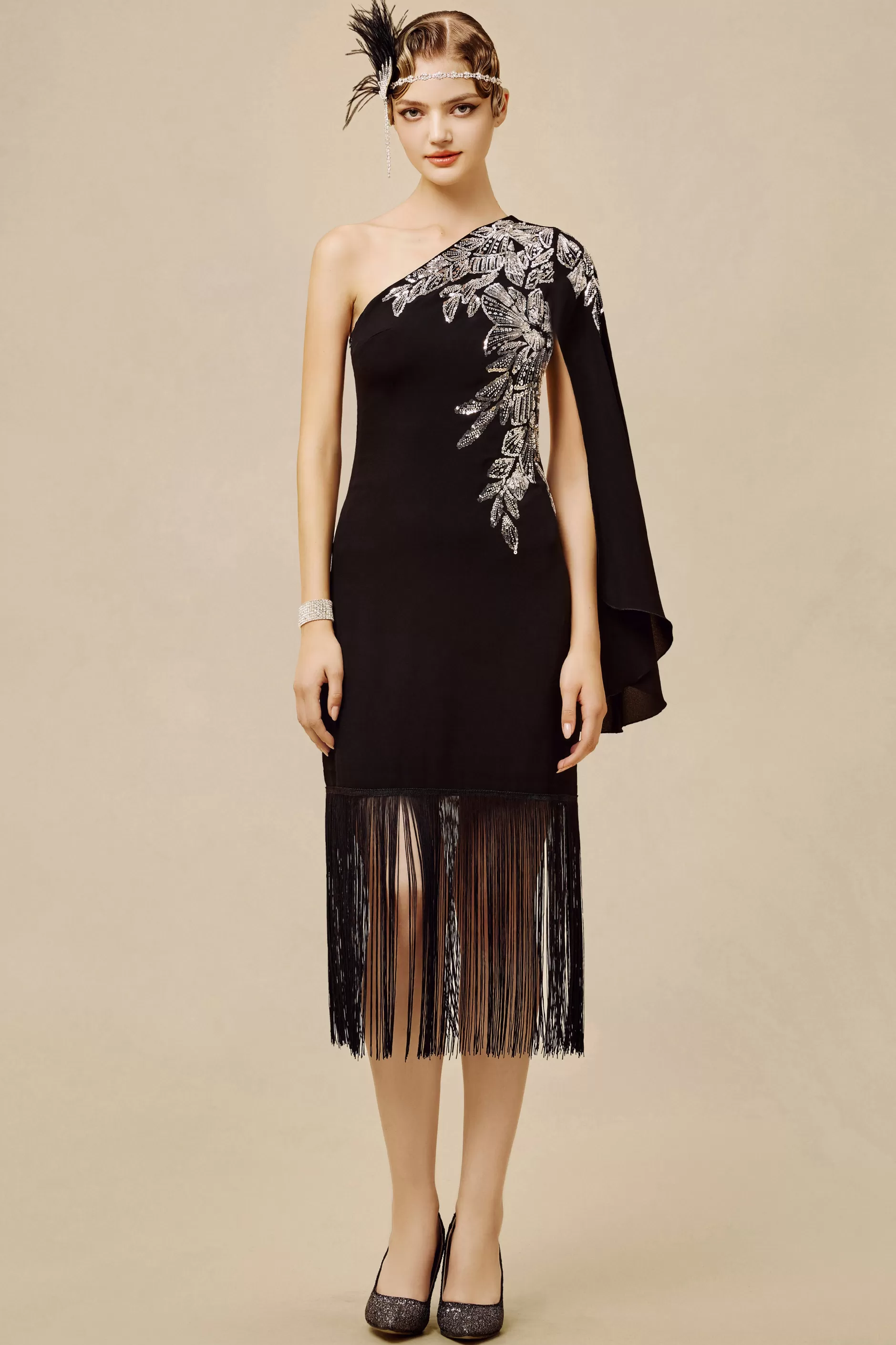 The Story Of An Awakening Fringe Crepe Evening Gown-BABEYOND Cheap
