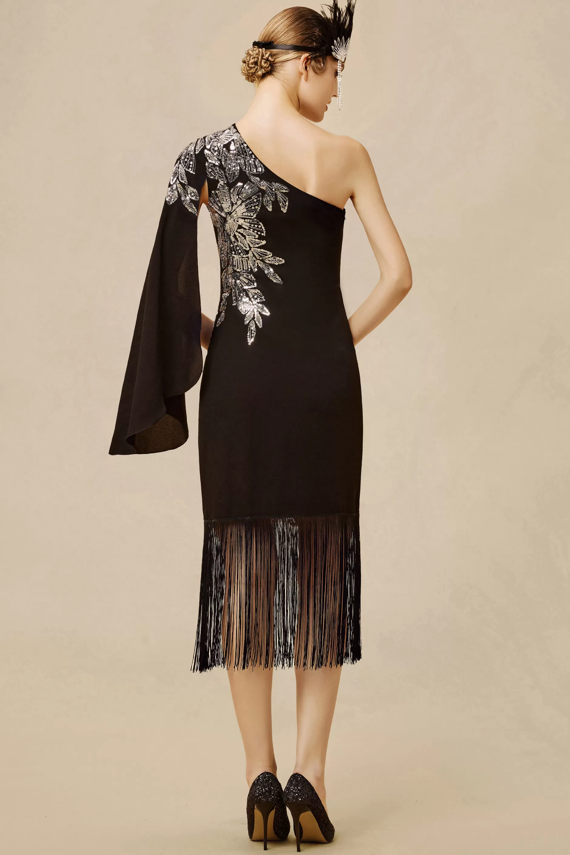 The Story Of An Awakening Fringe Crepe Evening Gown-BABEYOND Cheap