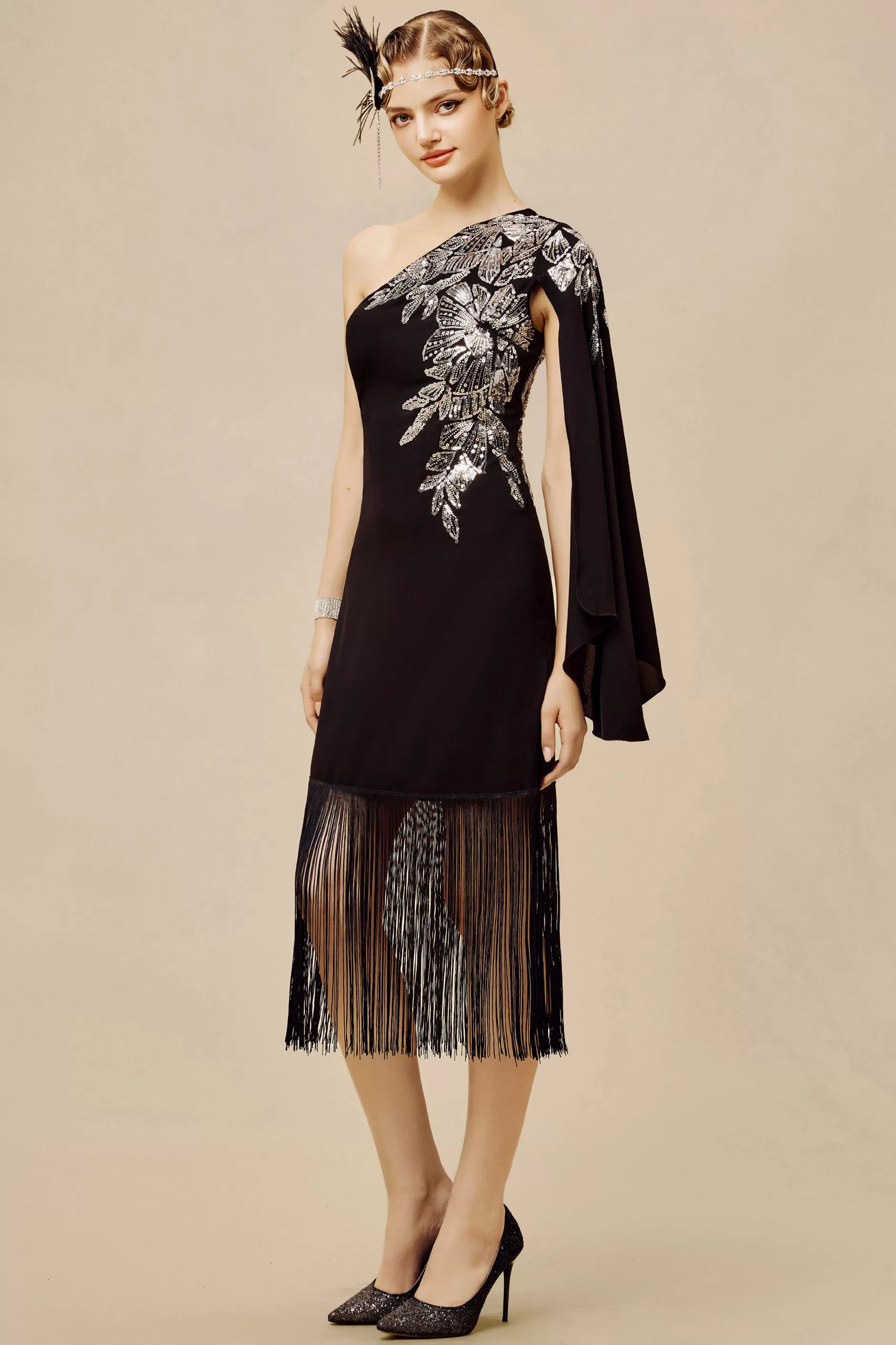 The Story Of An Awakening Fringe Crepe Evening Gown-BABEYOND Cheap