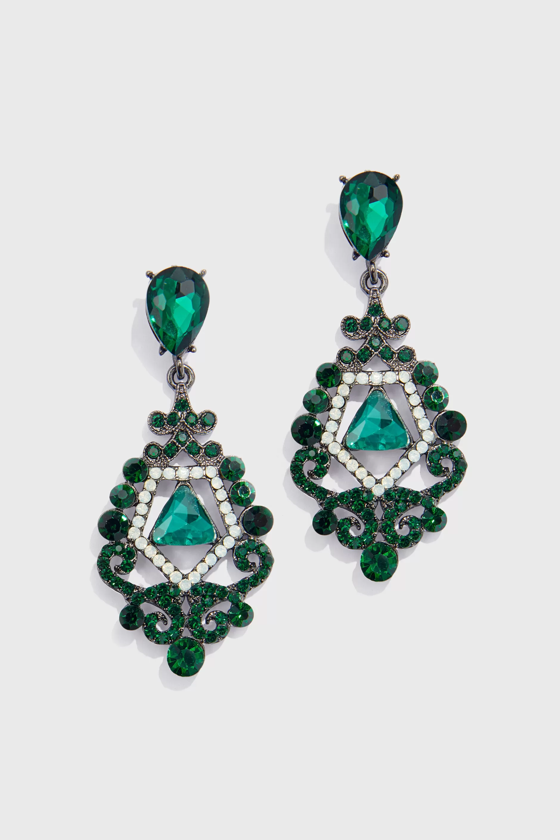 Vintage Baroque Diamond Cutout Earrings-BABEYOND Fashion