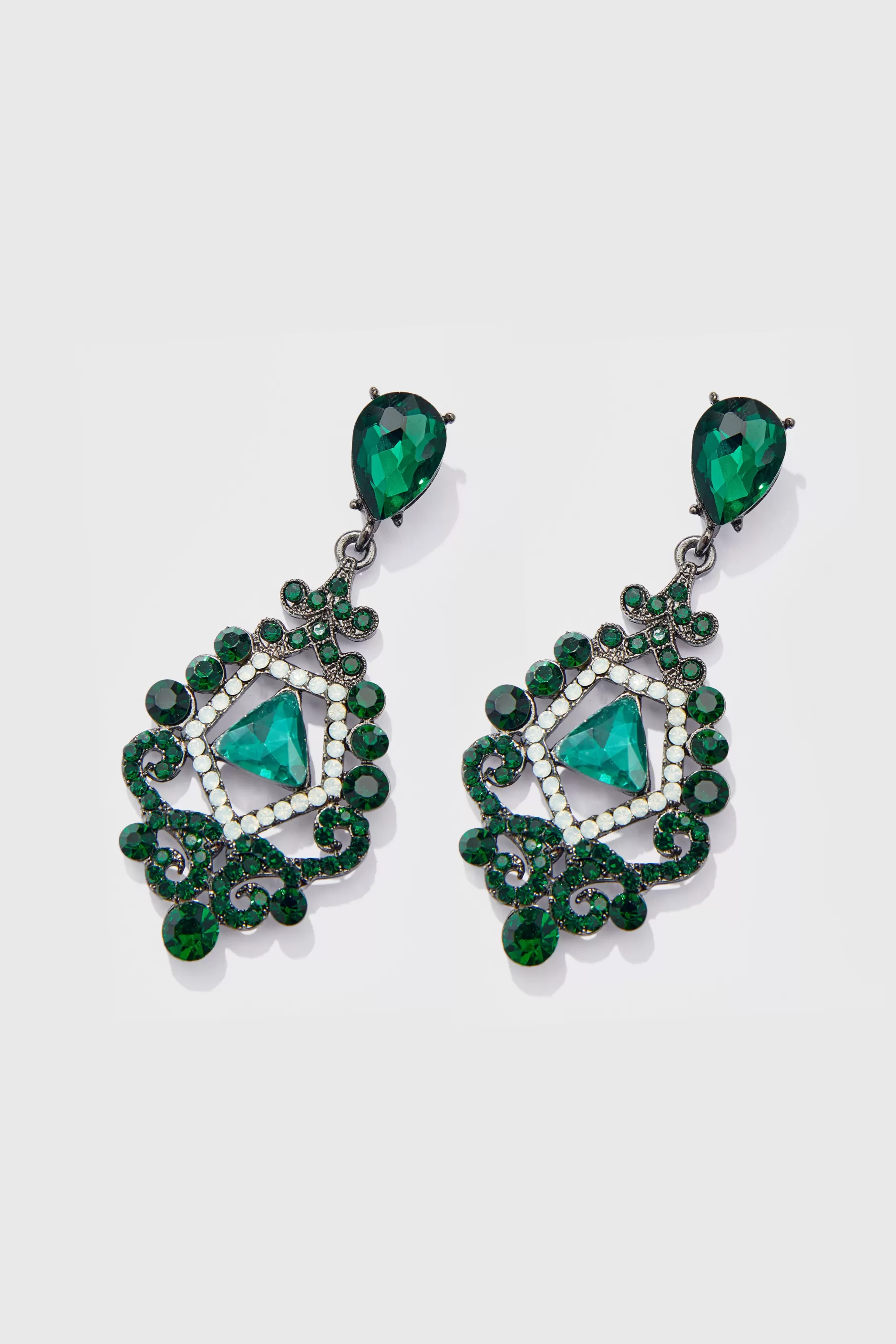 Vintage Baroque Diamond Cutout Earrings-BABEYOND Fashion