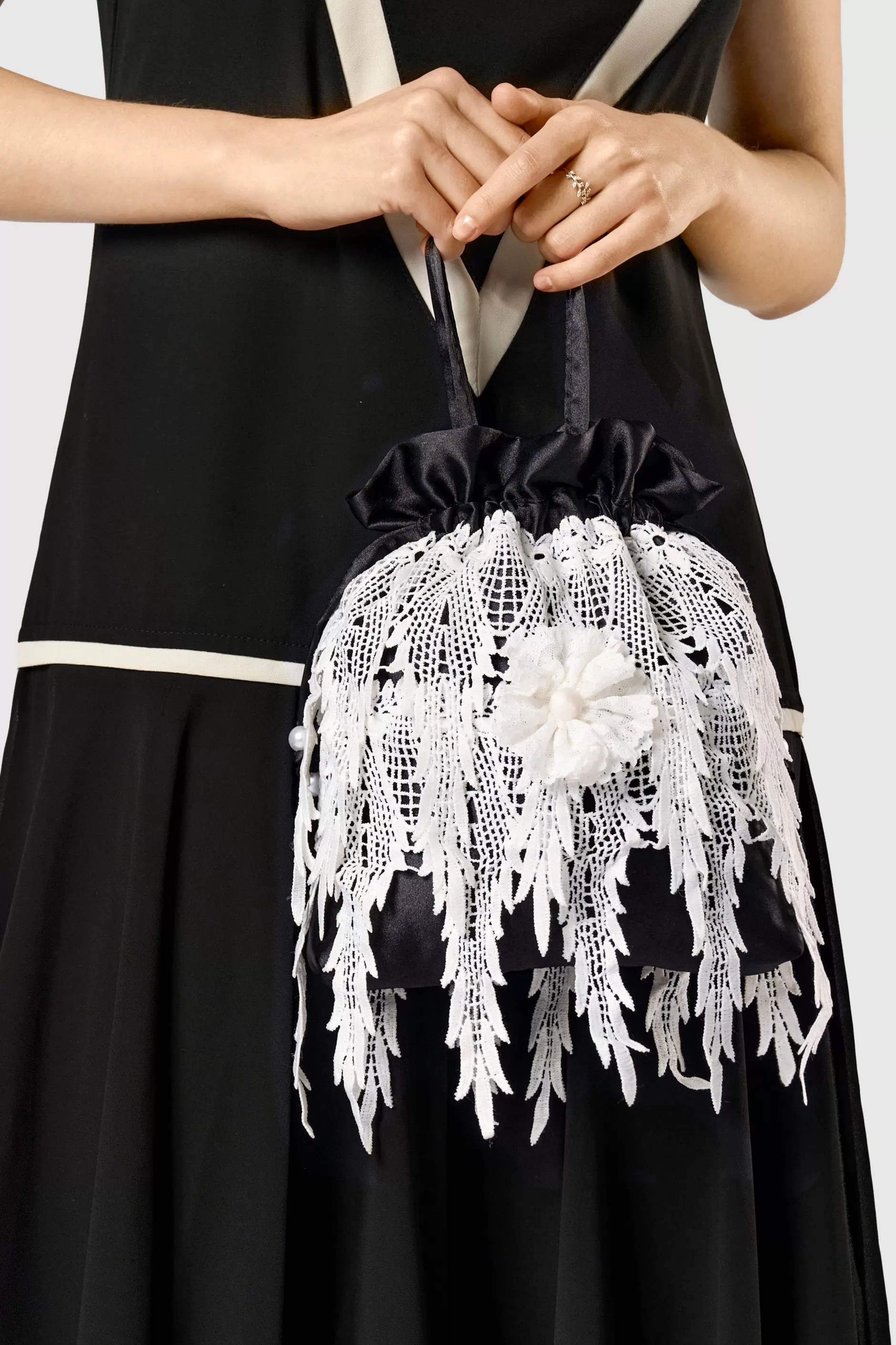 Vintage Floral Lace Evening Handbag-BABEYOND New