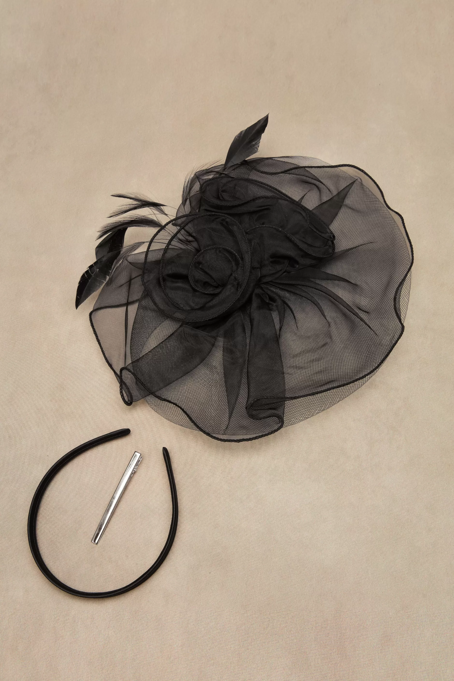 Vintage Floral Mesh Feather Fascinator-BABEYOND Store