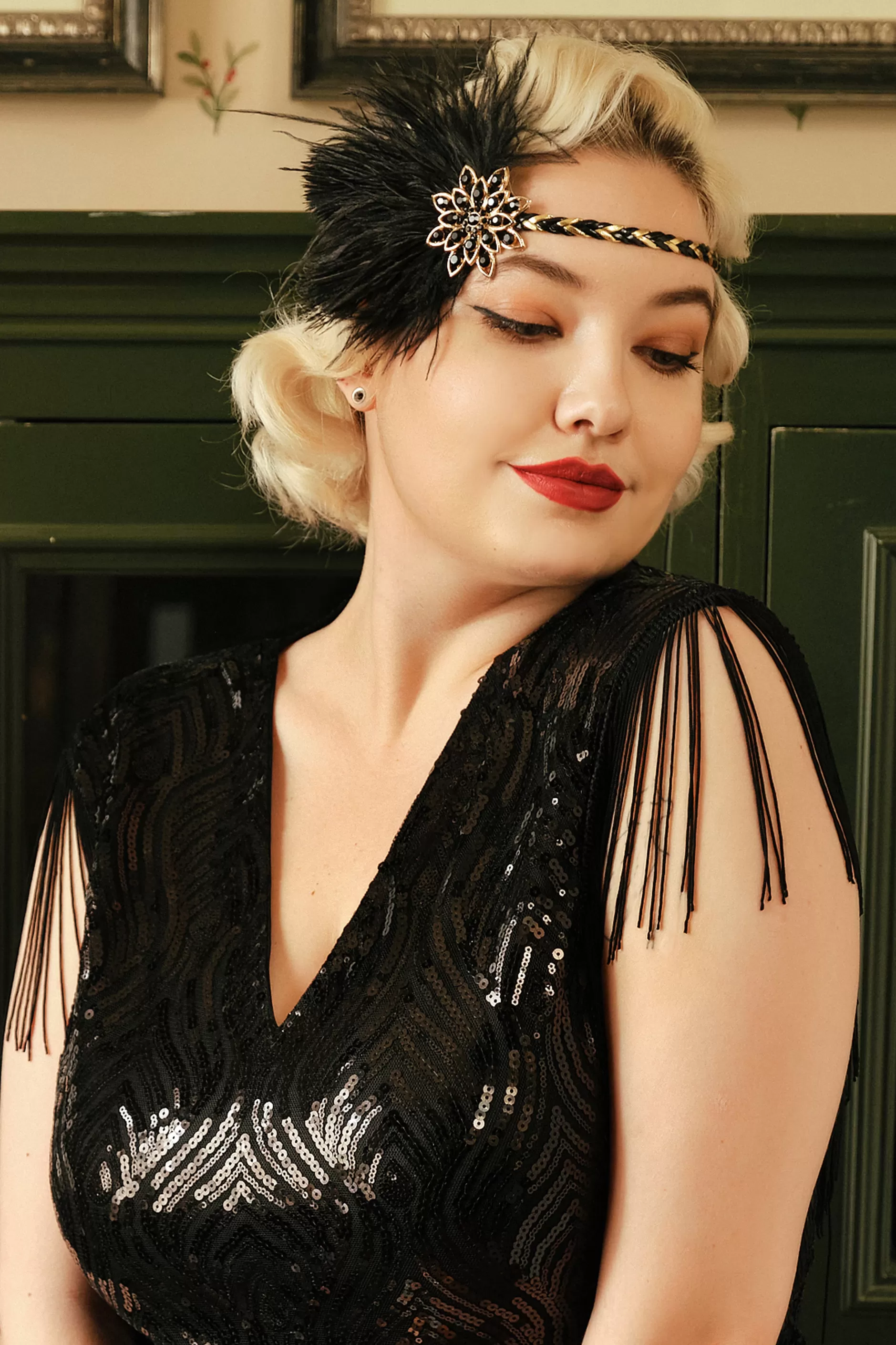 Vintage Ostrich Feather Headband-BABEYOND Best