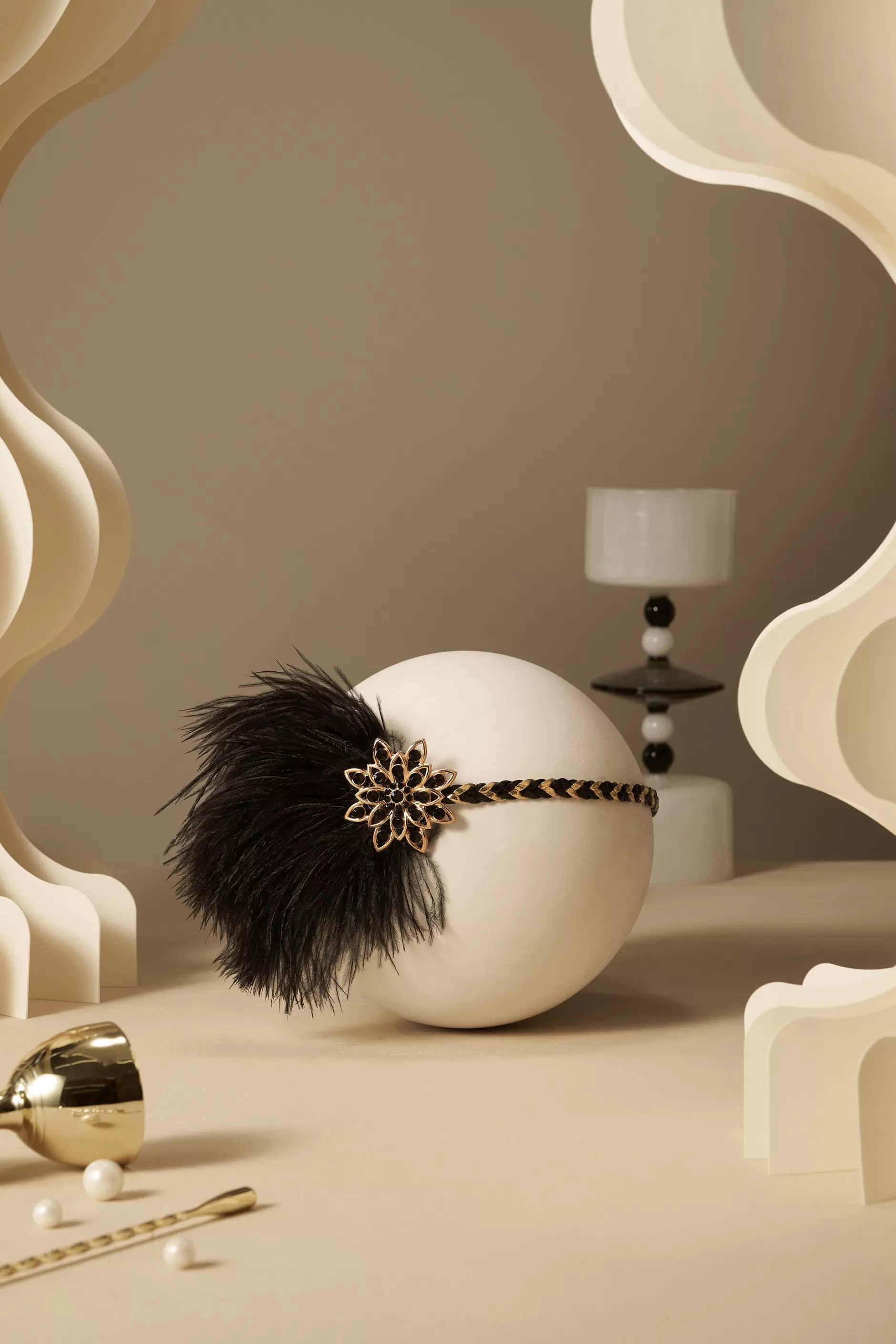 Vintage Ostrich Feather Headband-BABEYOND Best