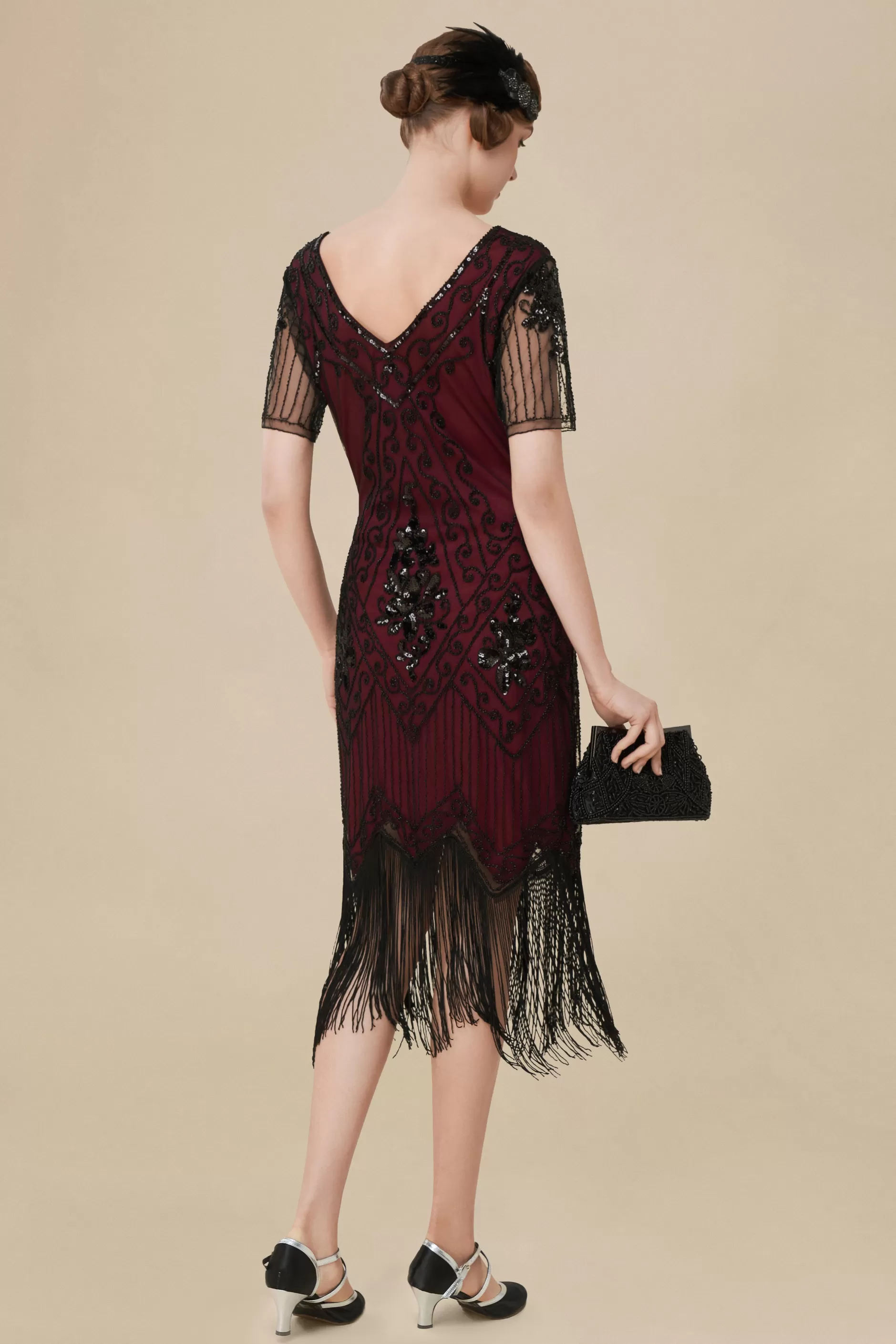 Vintage Paisley Flapper Fringe Dress-BABEYOND Best Sale