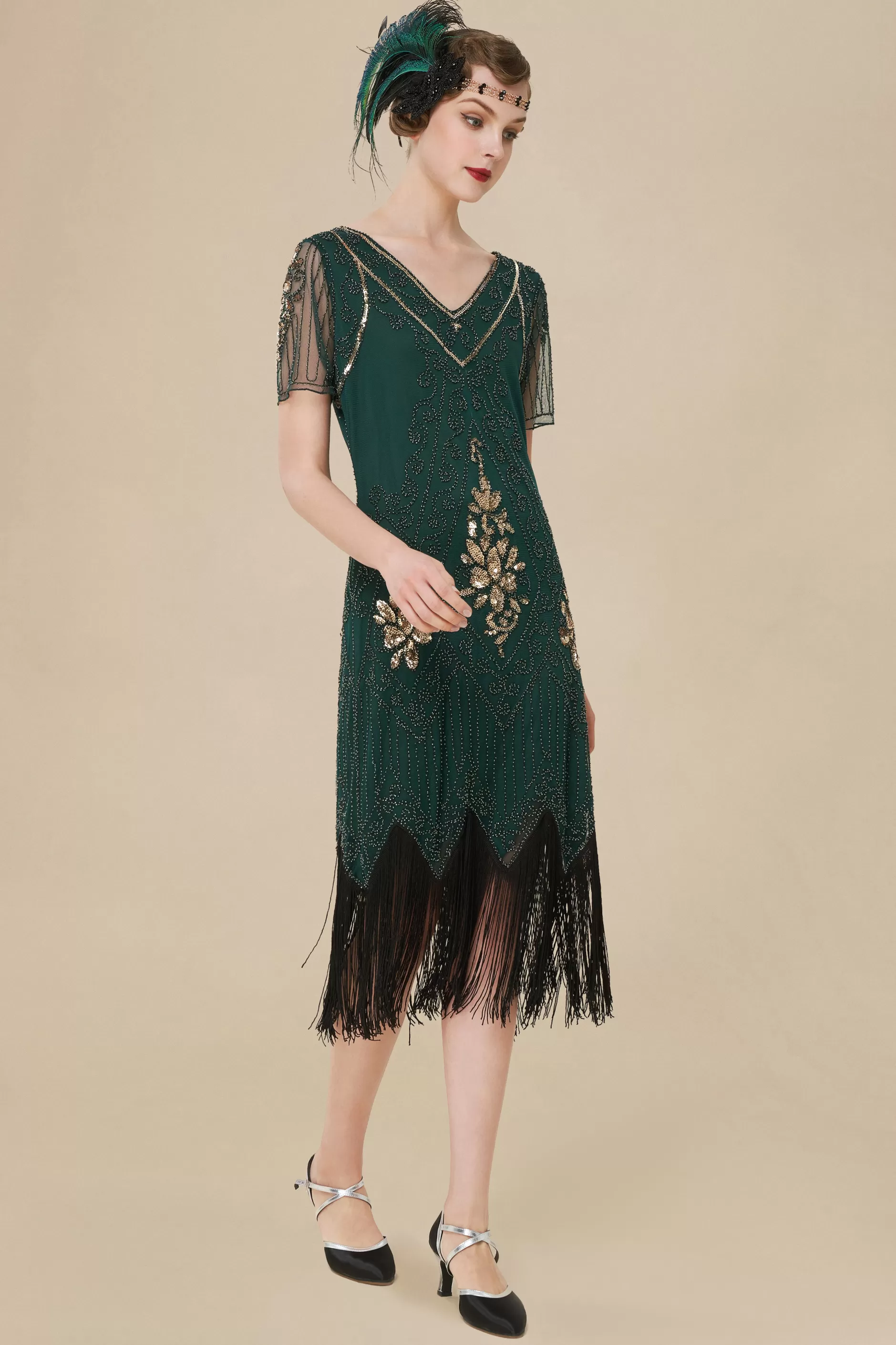 Vintage Paisley Flapper Fringe Dress-BABEYOND Best Sale