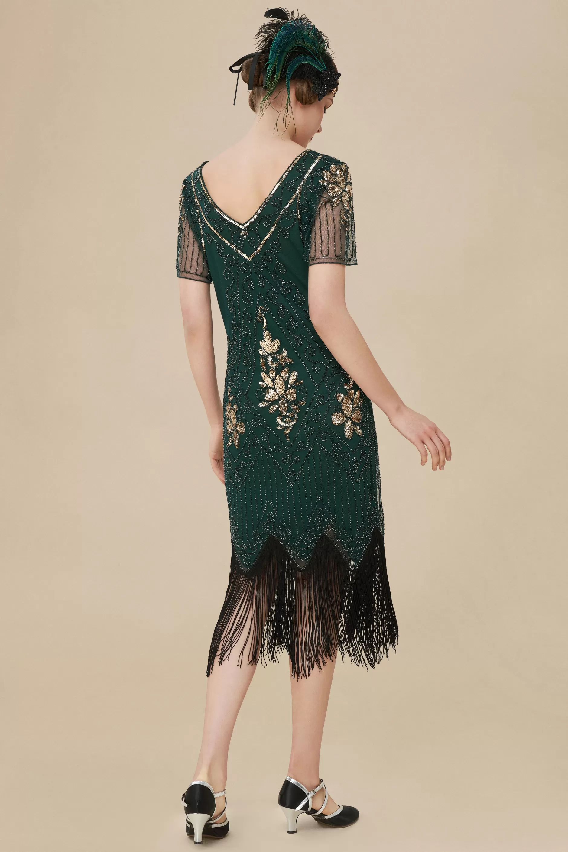 Vintage Paisley Flapper Fringe Dress-BABEYOND Best Sale