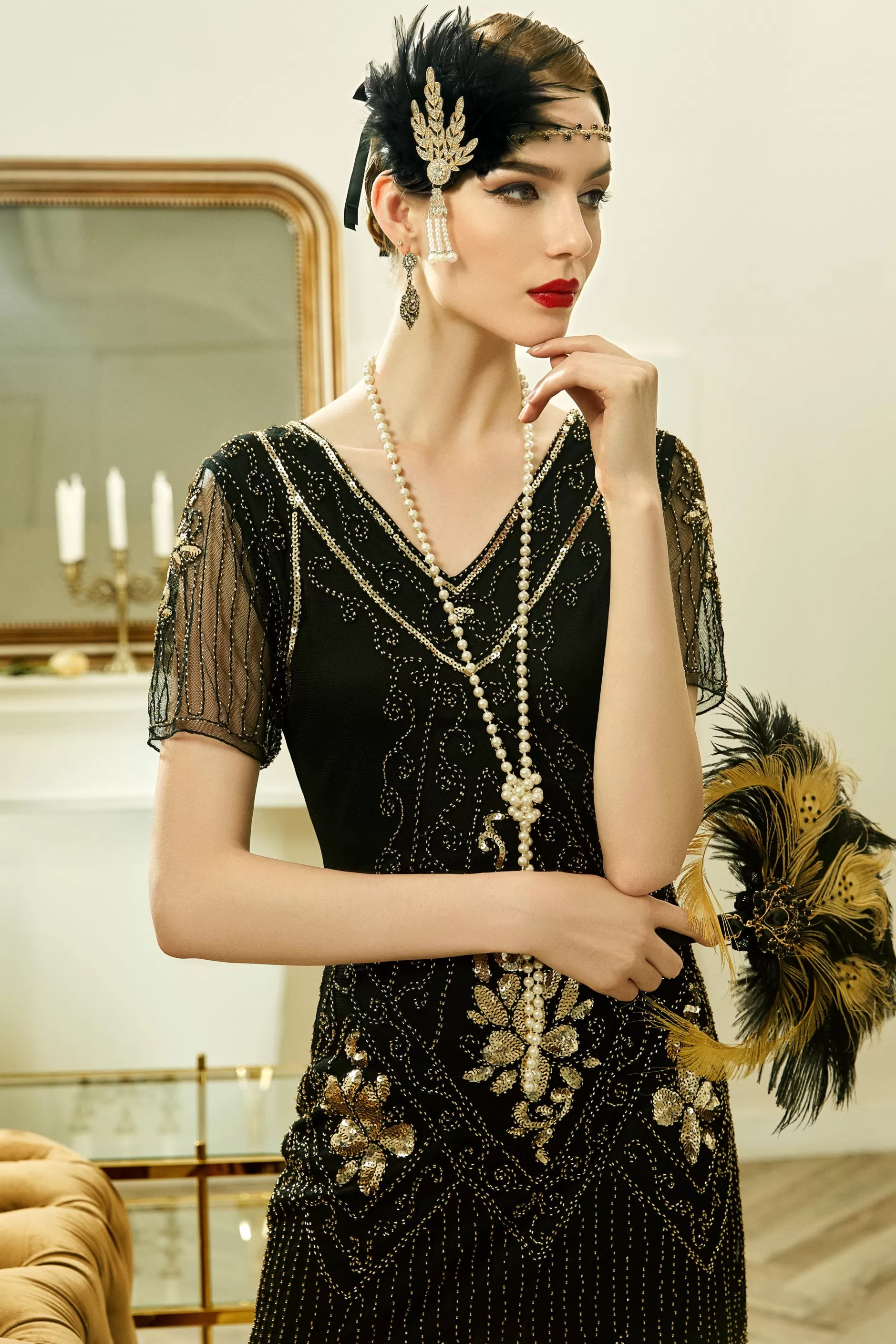 Vintage Paisley Flapper Fringe Dress-BABEYOND Best Sale