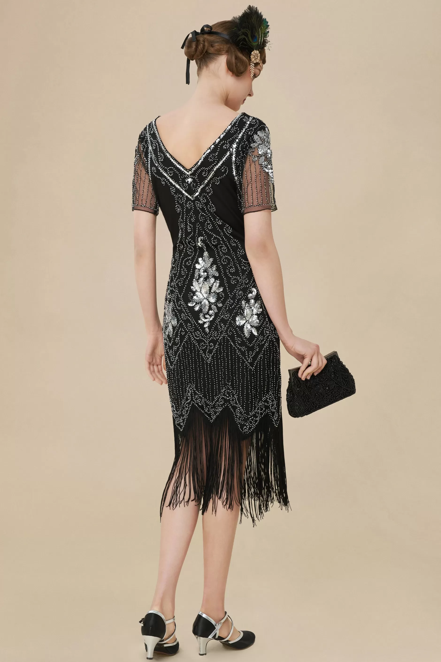 Vintage Paisley Flapper Gatsby Dress-BABEYOND Sale