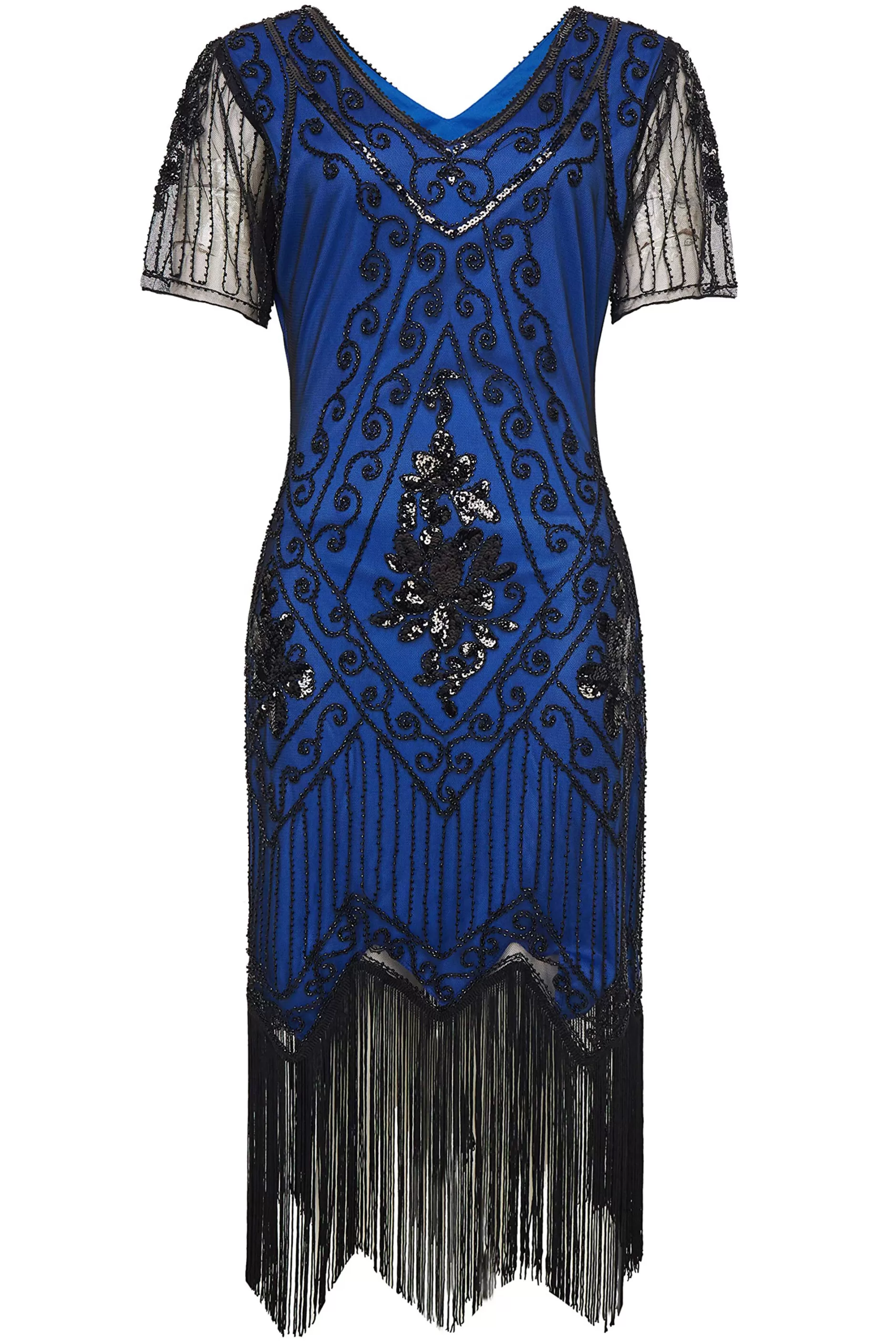 Vintage Paisley Flapper Gatsby Plus Dress-BABEYOND Discount