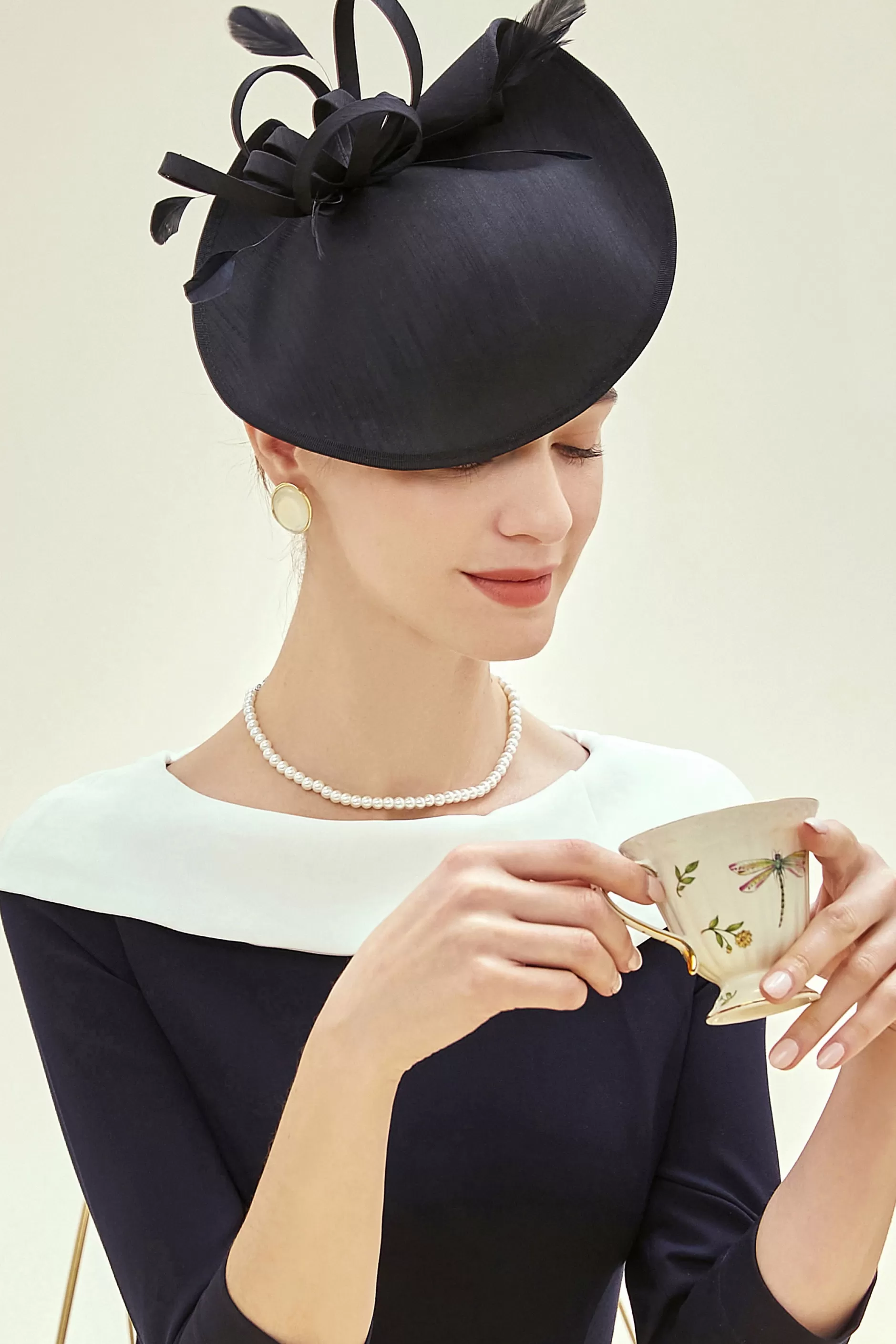 Vintage Pillbox Feather Cocktail Fascinator-BABEYOND Outlet