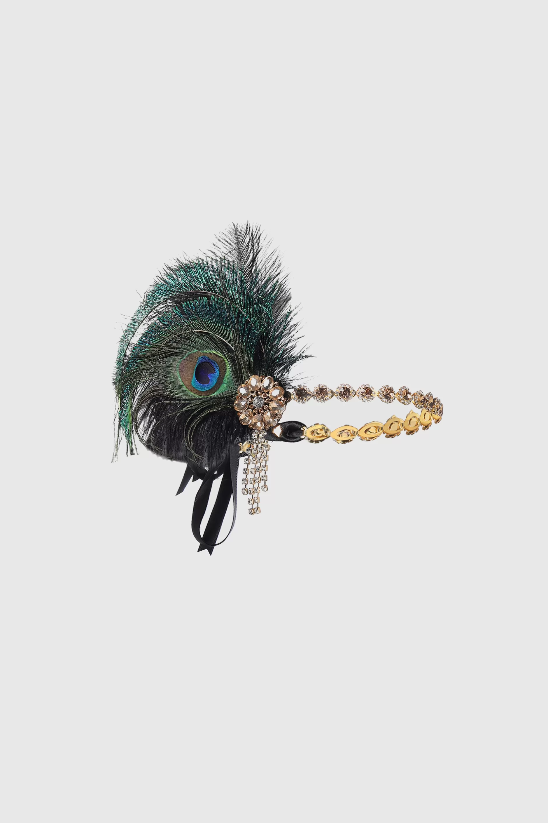 Vintage Rhinestone Peacock Headpiece-BABEYOND Discount