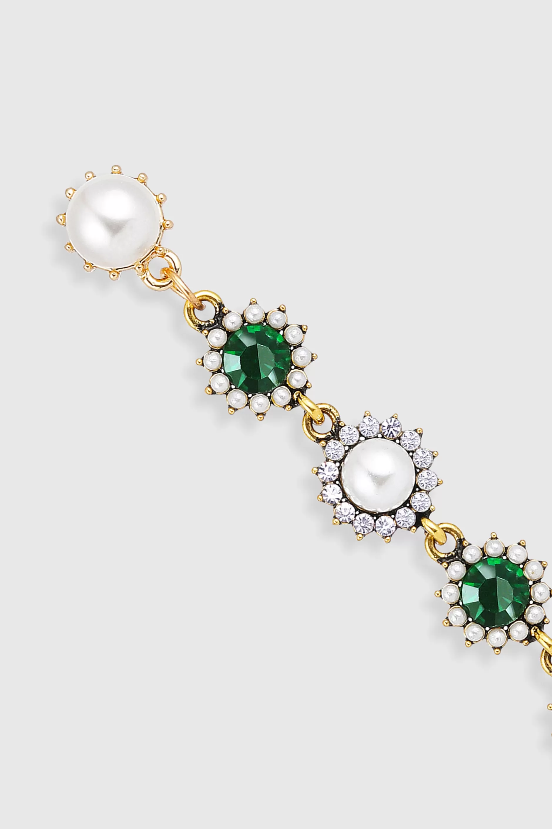 Vintage Two Tone Crystal Pearl Earrings-BABEYOND Best