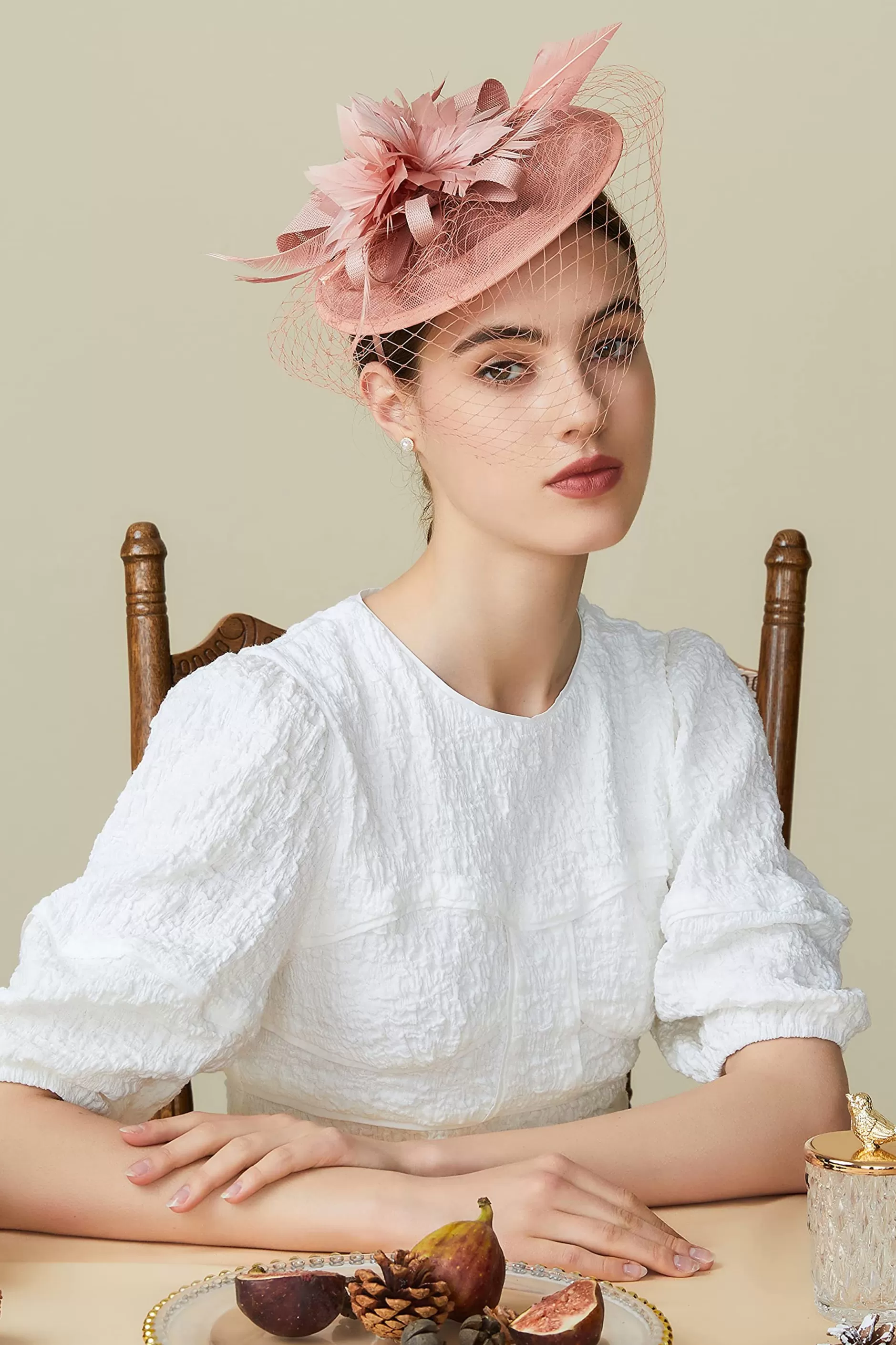 Vintage Veil Tea Party Fascinator-BABEYOND New