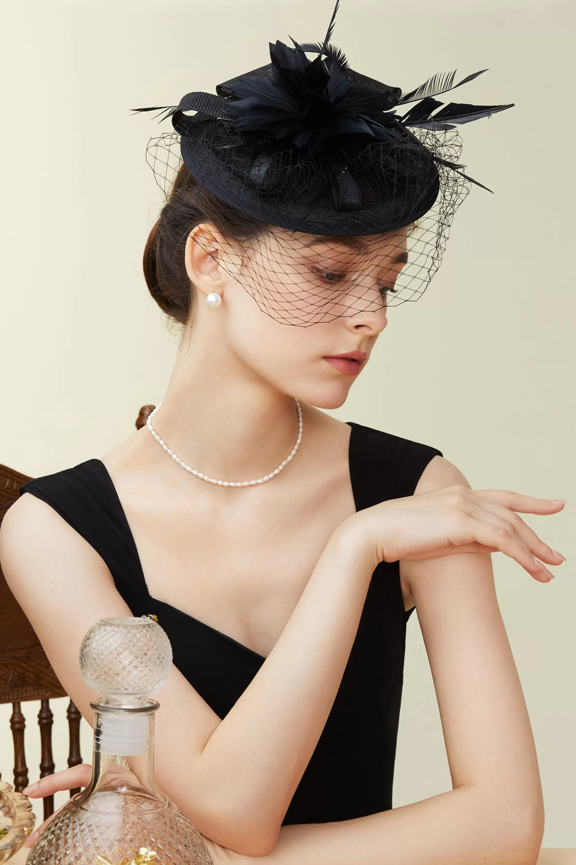 Vintage Veil Tea Party Fascinator-BABEYOND New