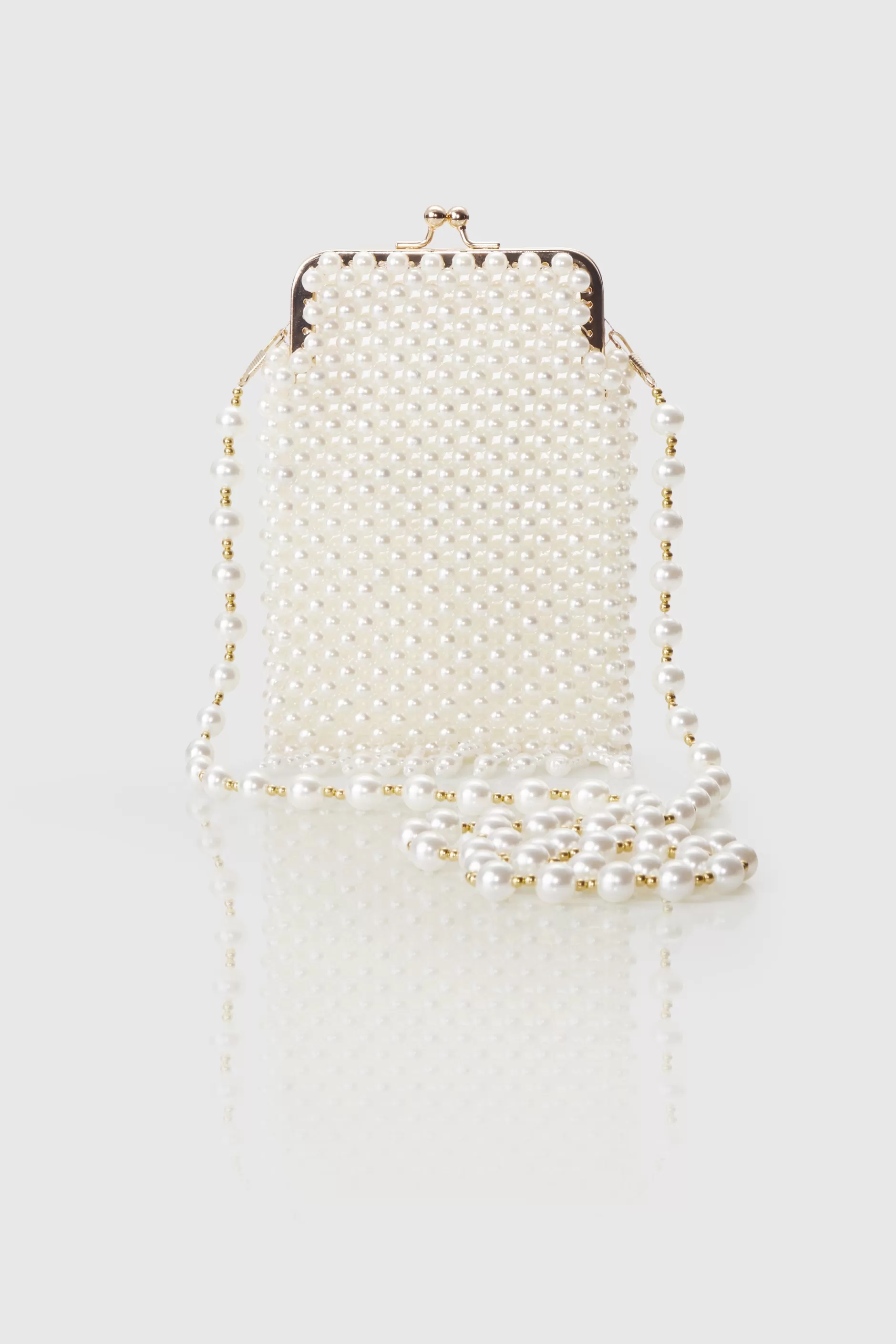 Vintage White Pearl Evening Clutch-BABEYOND New