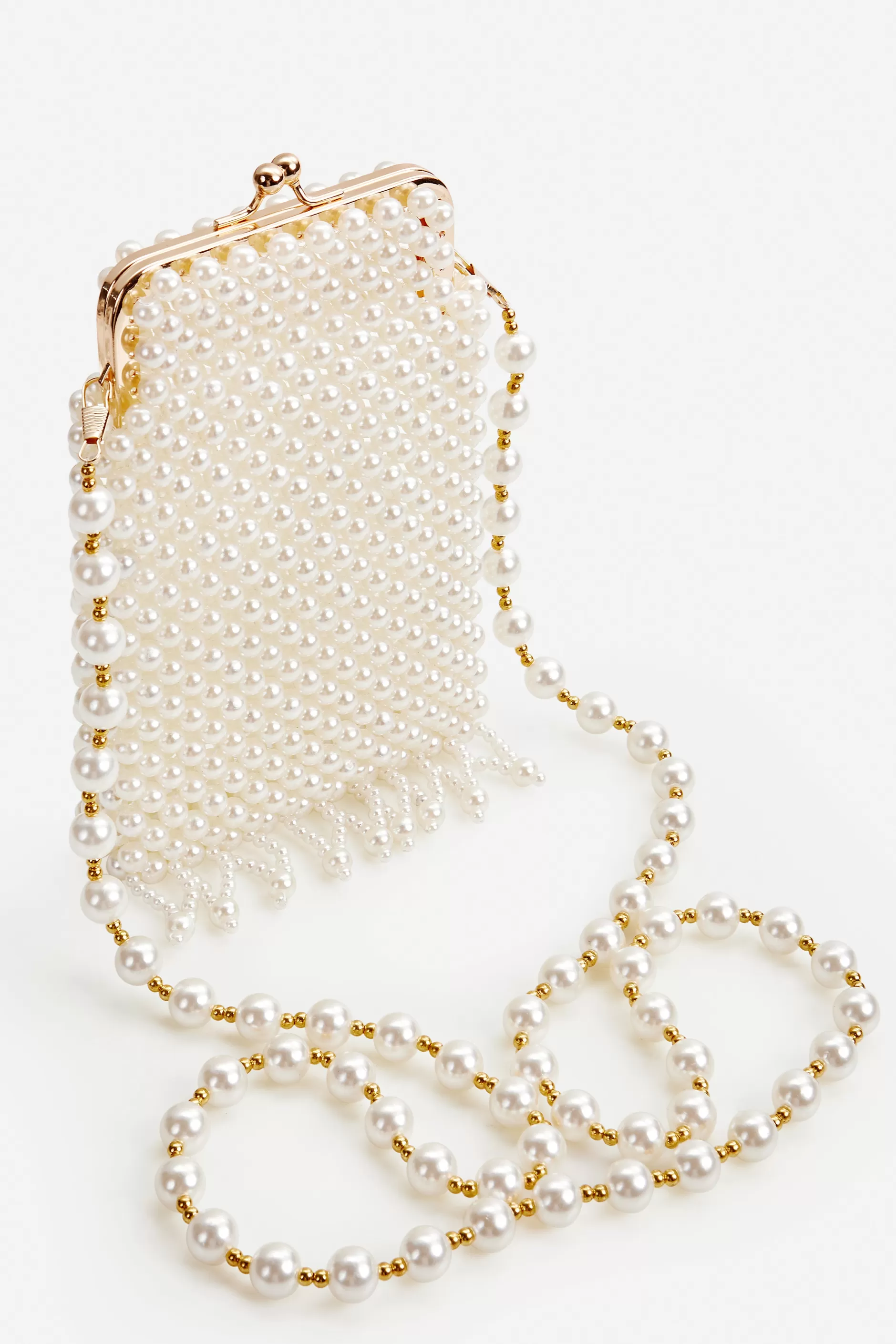 Vintage White Pearl Evening Clutch-BABEYOND New