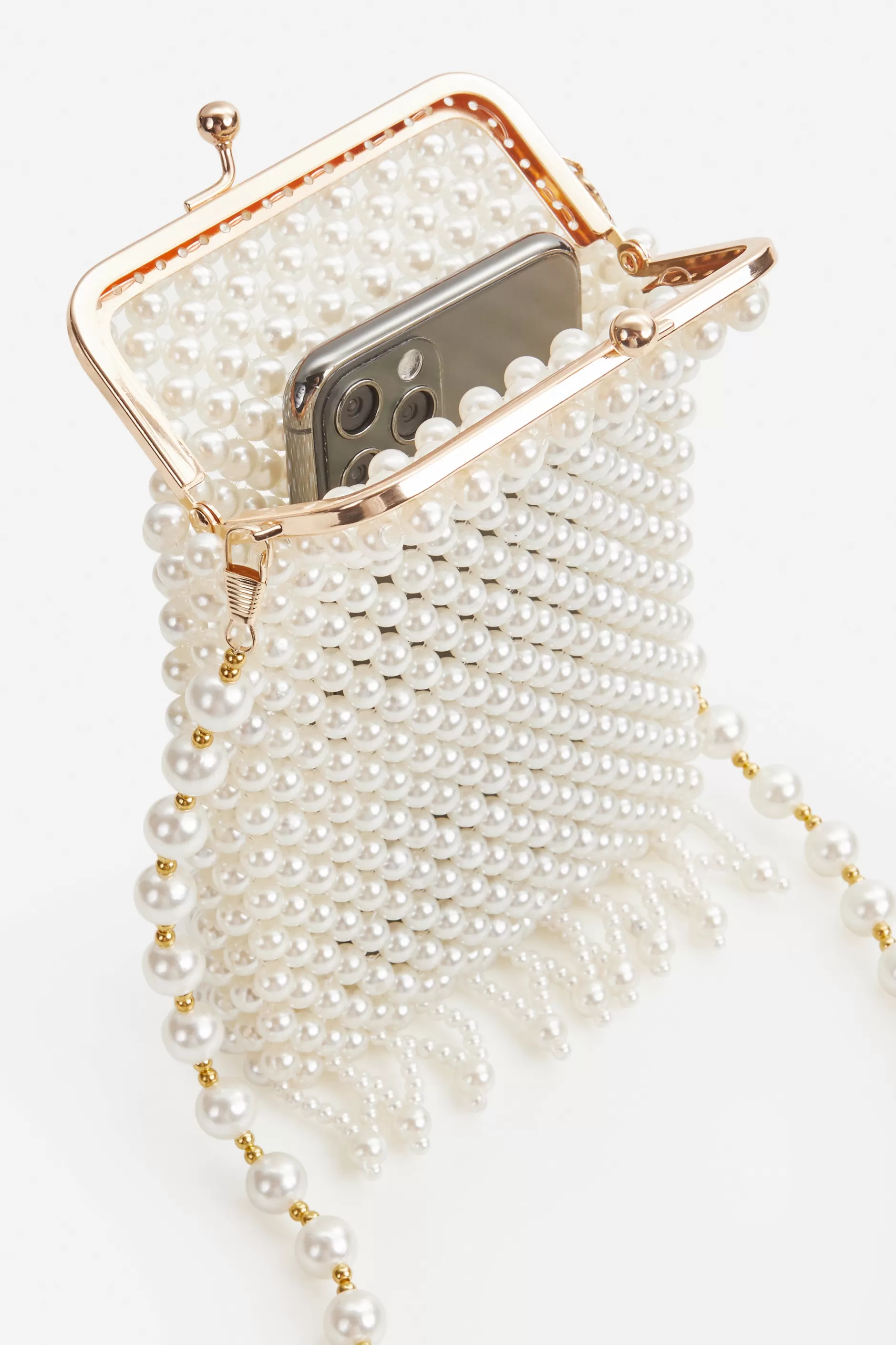 Vintage White Pearl Evening Clutch-BABEYOND New
