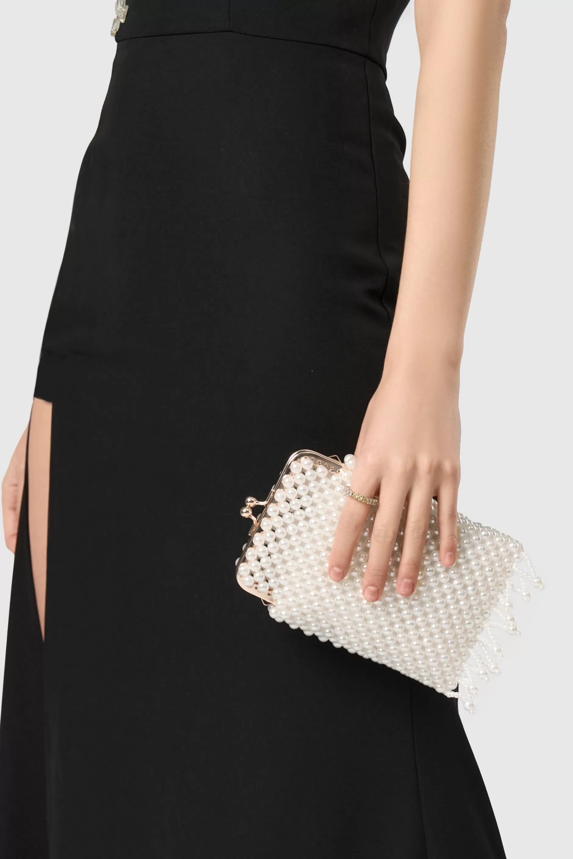 Vintage White Pearl Evening Clutch-BABEYOND New